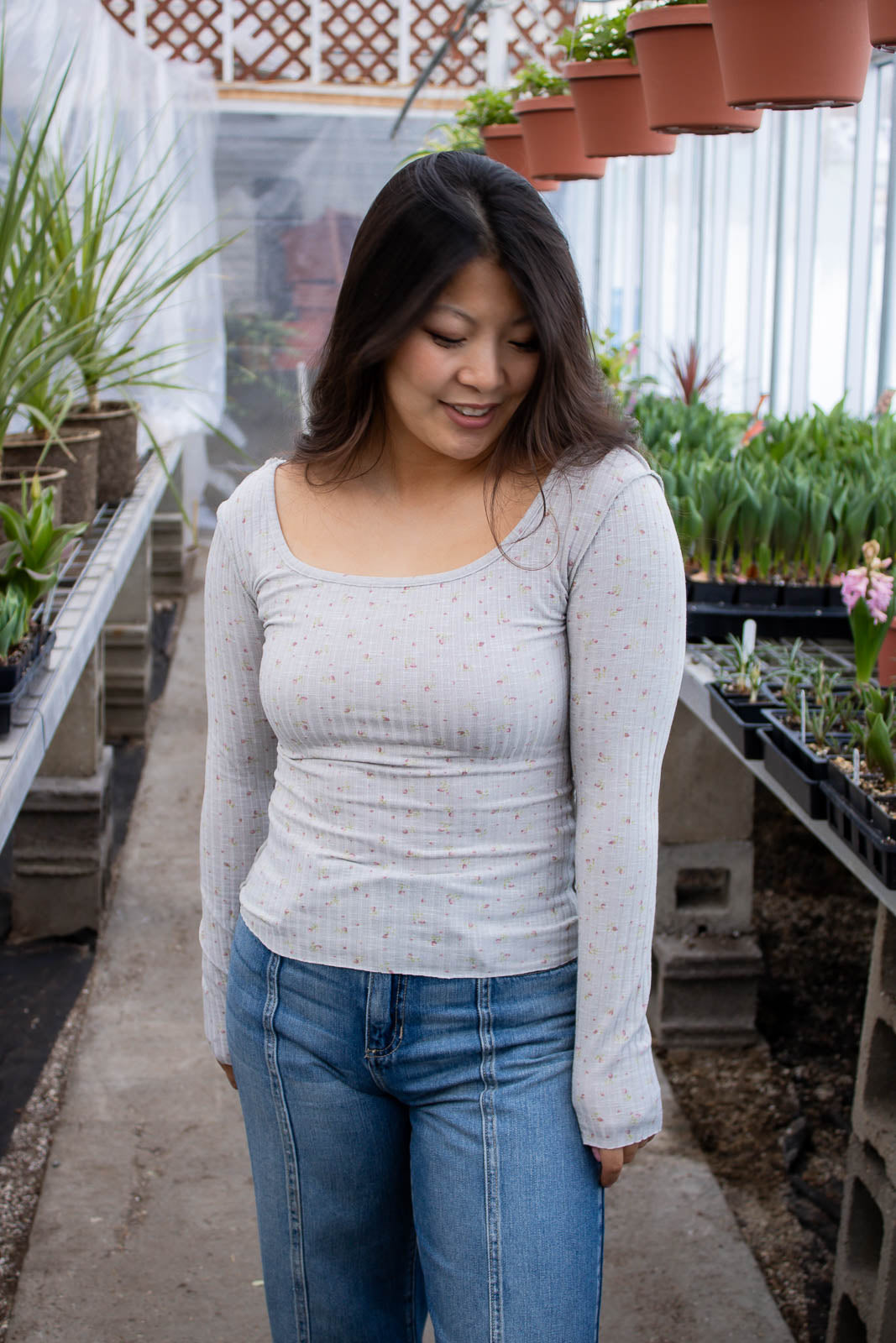 Misty Floral Print Top