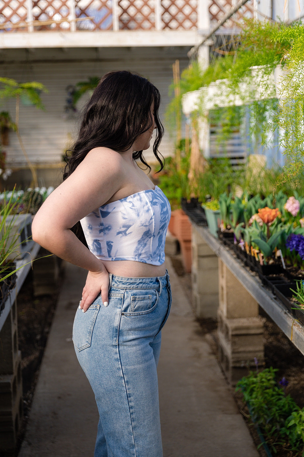 Claire Print Twill Corset Top