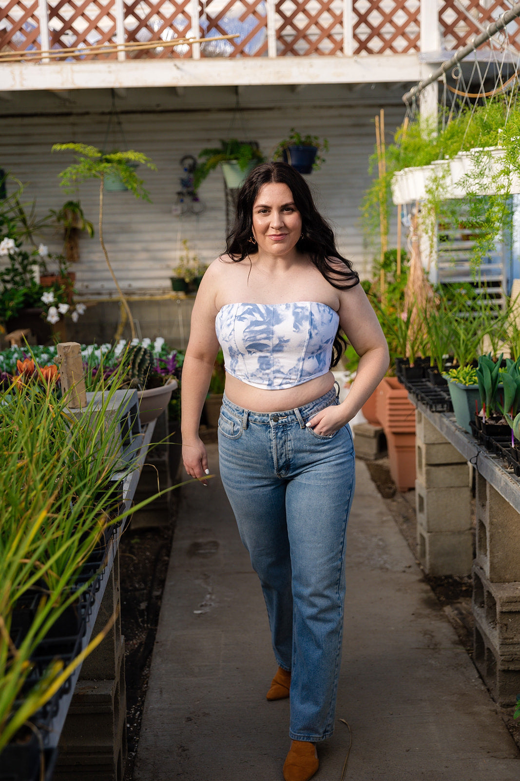 Claire Print Twill Corset Top