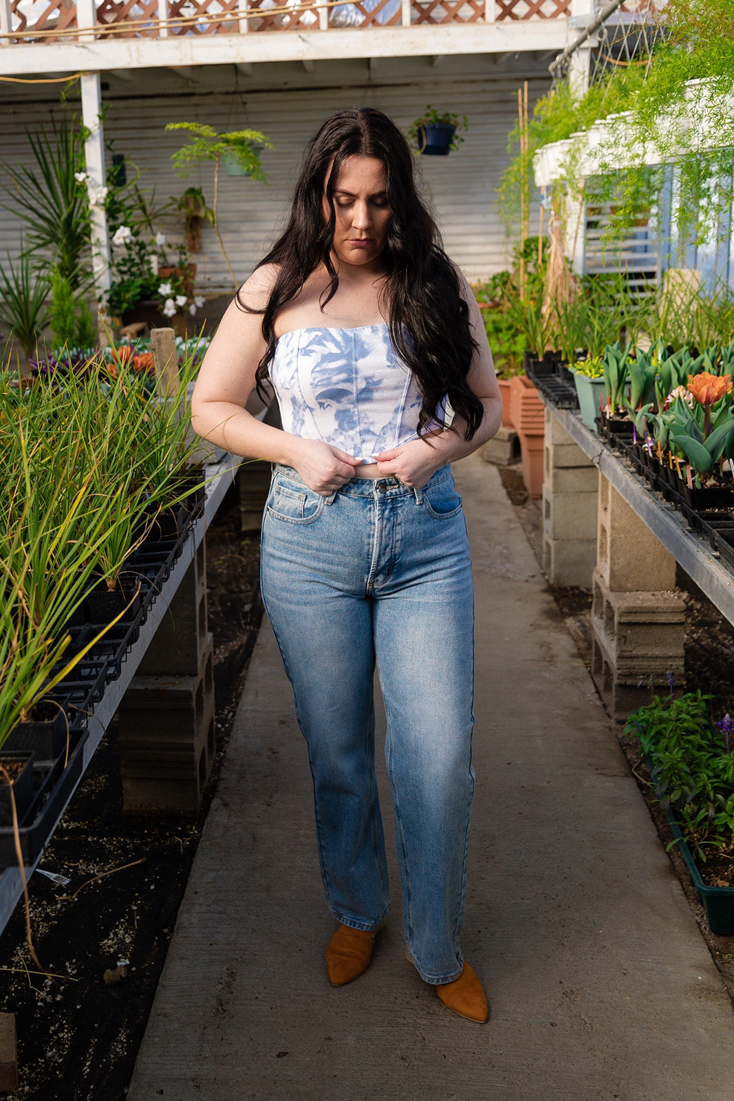 Claire Print Twill Corset Top