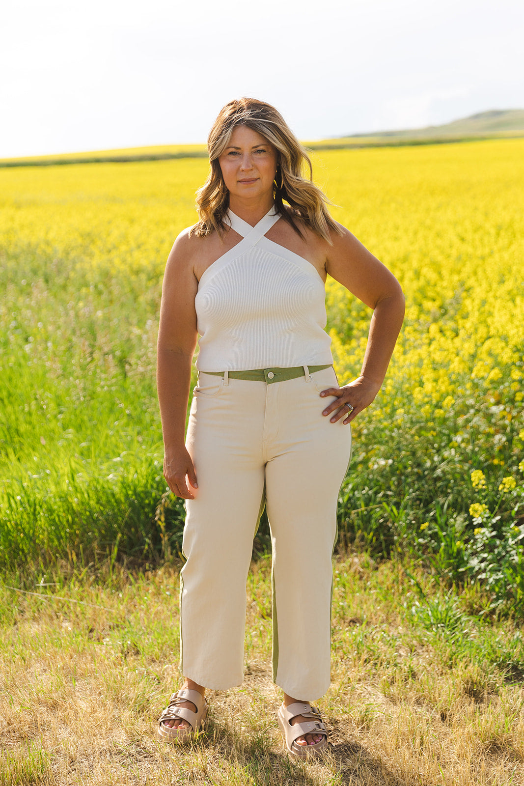 Sybil Color Block Cotton Pants