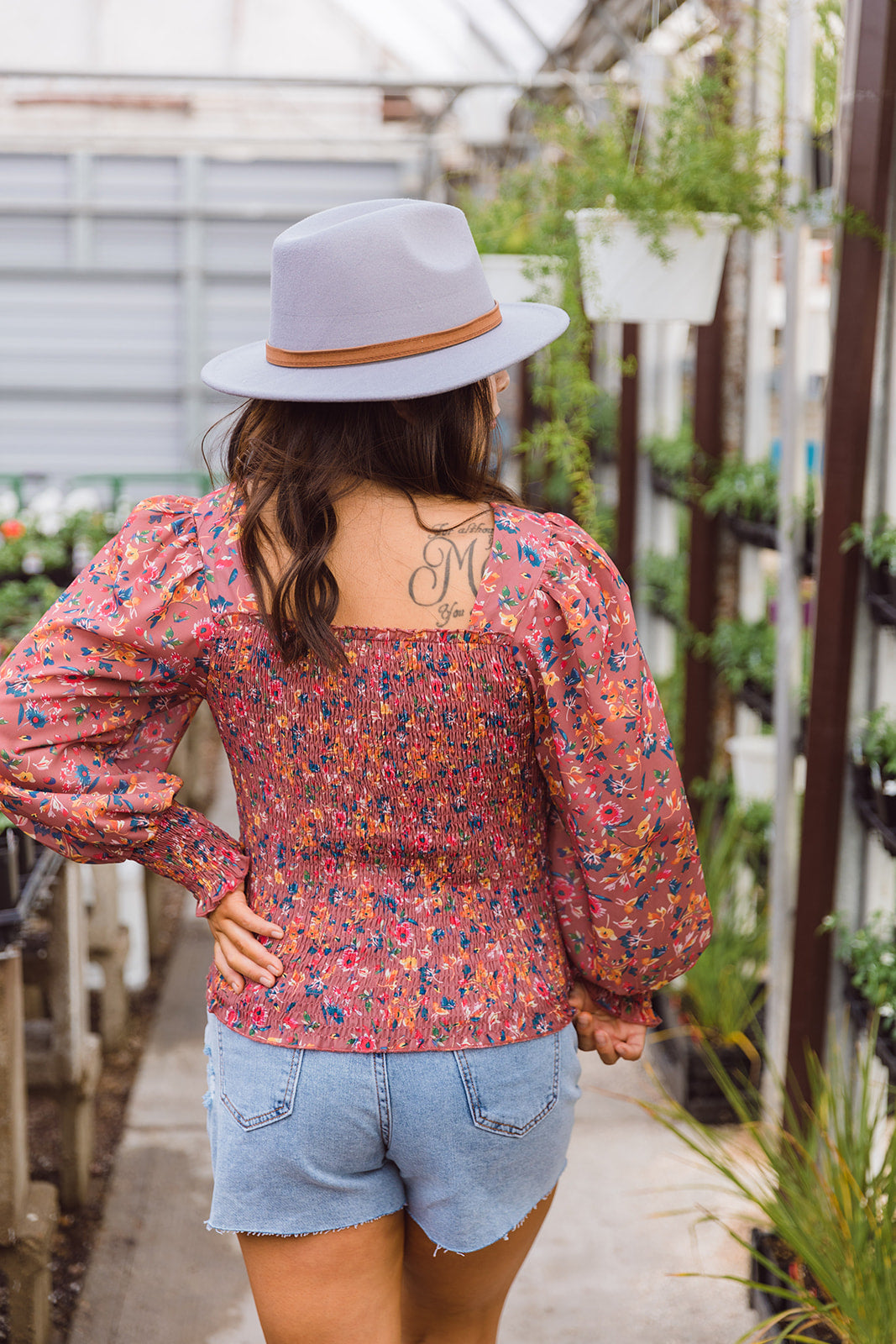 Tarynn Square Neck Floral Print Top