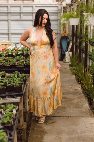 Garland Open Back Midi Dress