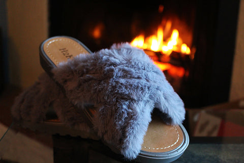 Elk Valley Faux Fur Slipper - Camel + Bone
