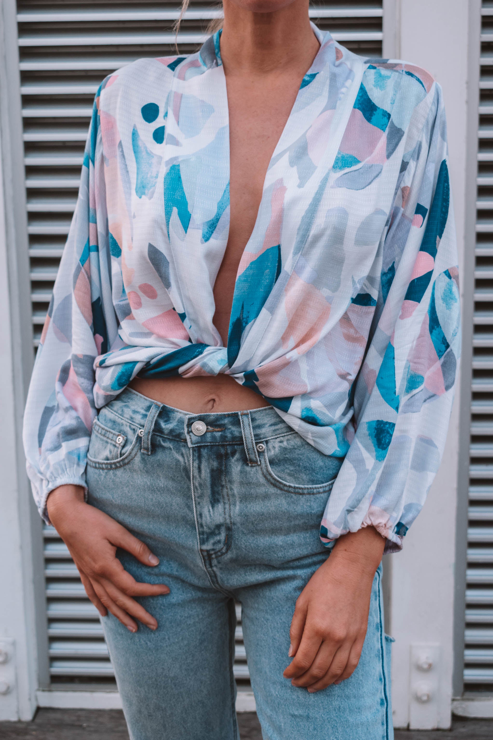 Caldera Printed Kimono Wrap Top