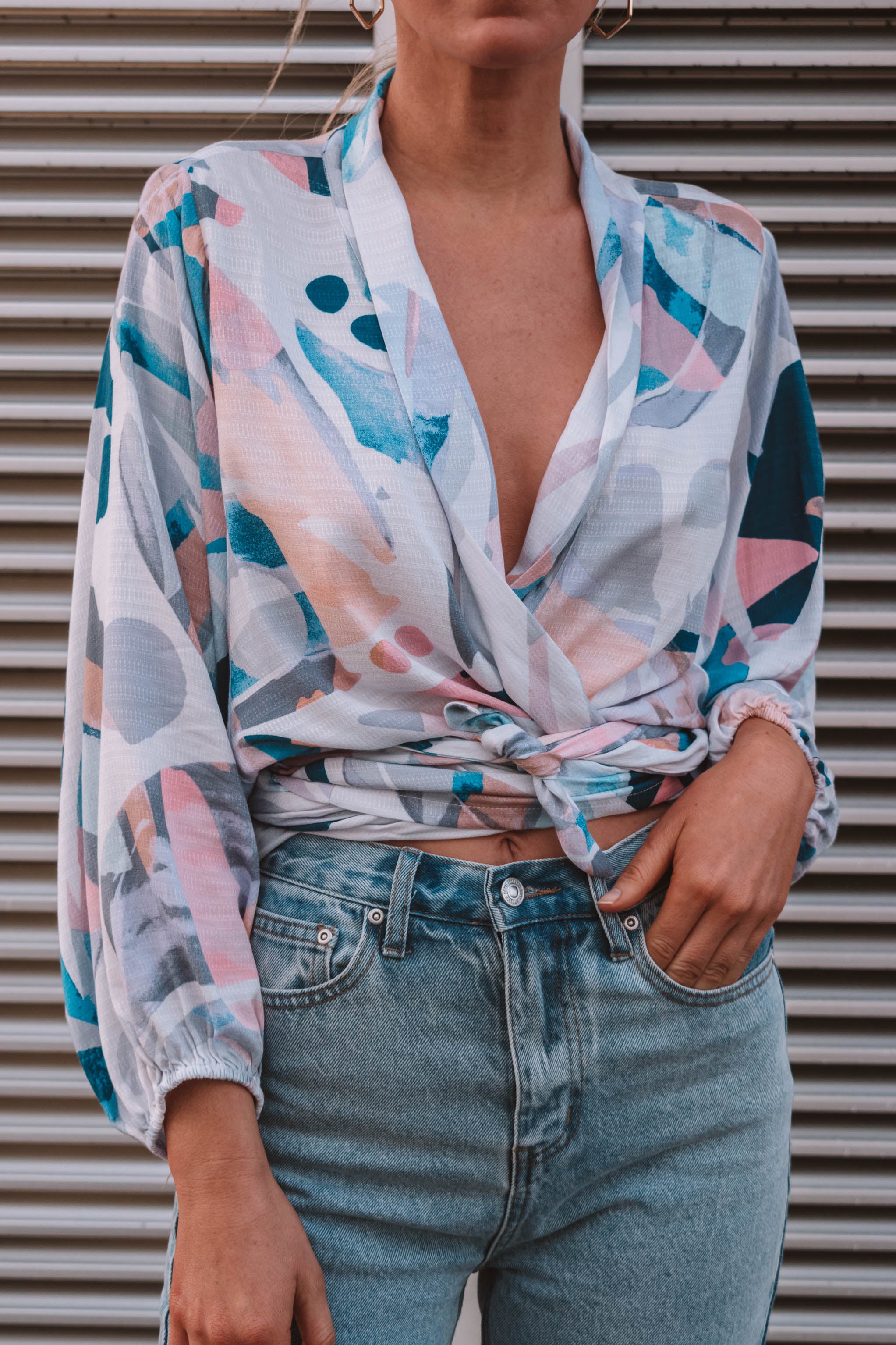Caldera Printed Kimono Wrap Top