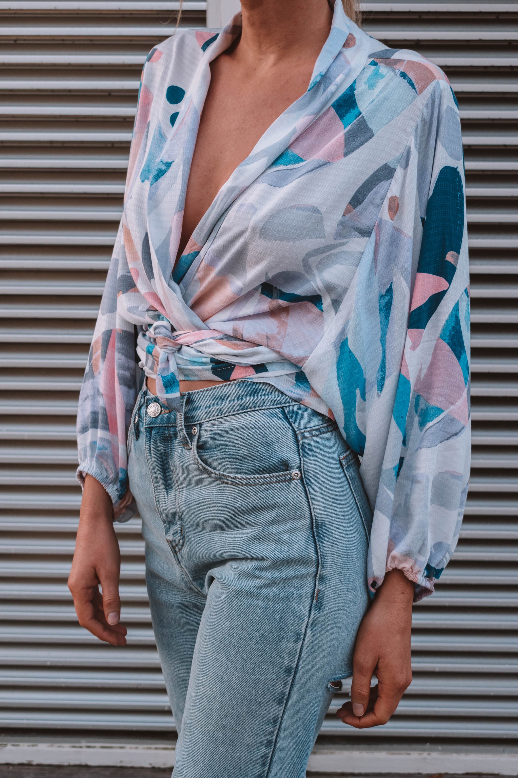 Caldera Printed Kimono Wrap Top