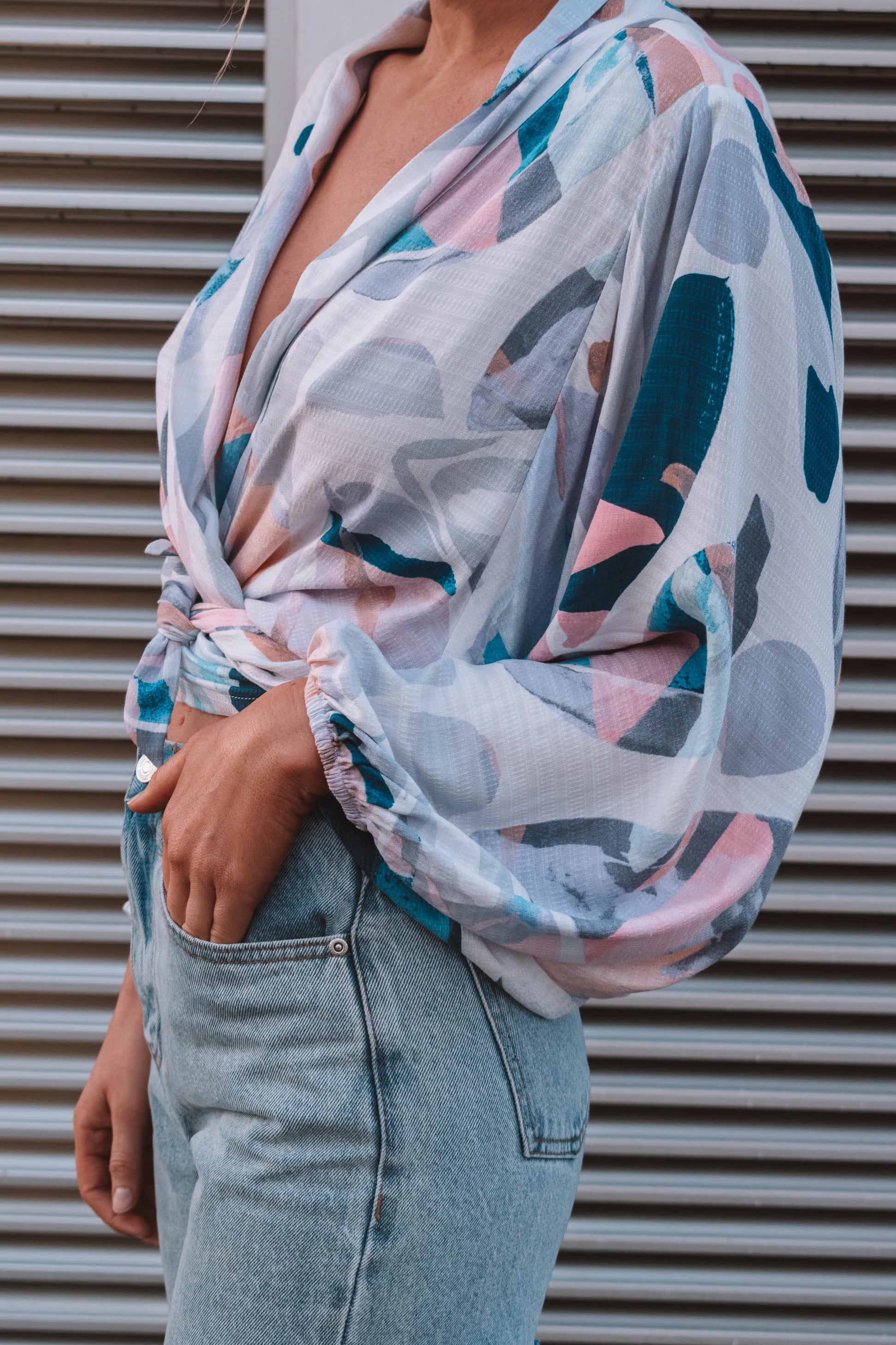 Caldera Printed Kimono Wrap Top