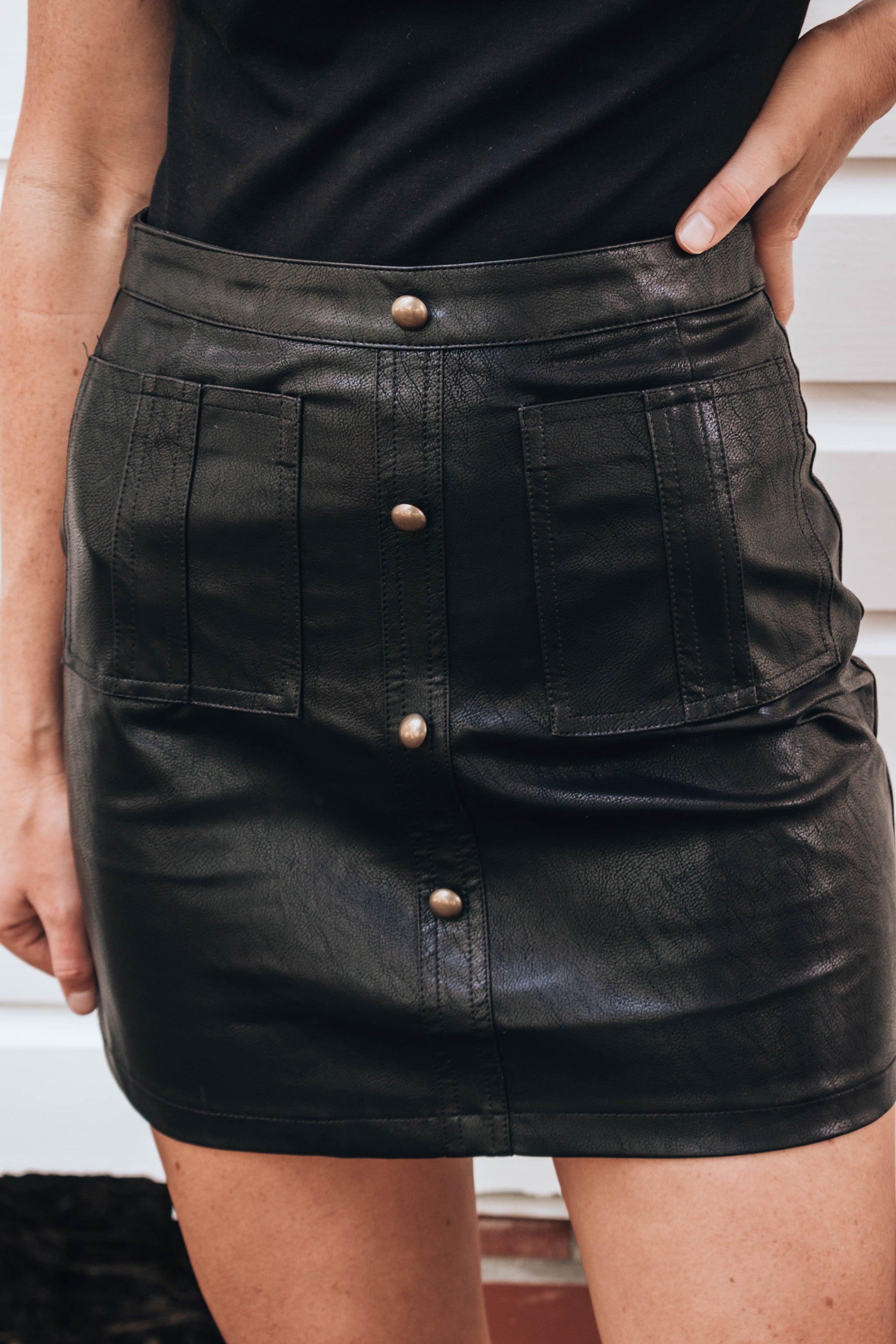 Quincy Faux Leather Mini Skirt