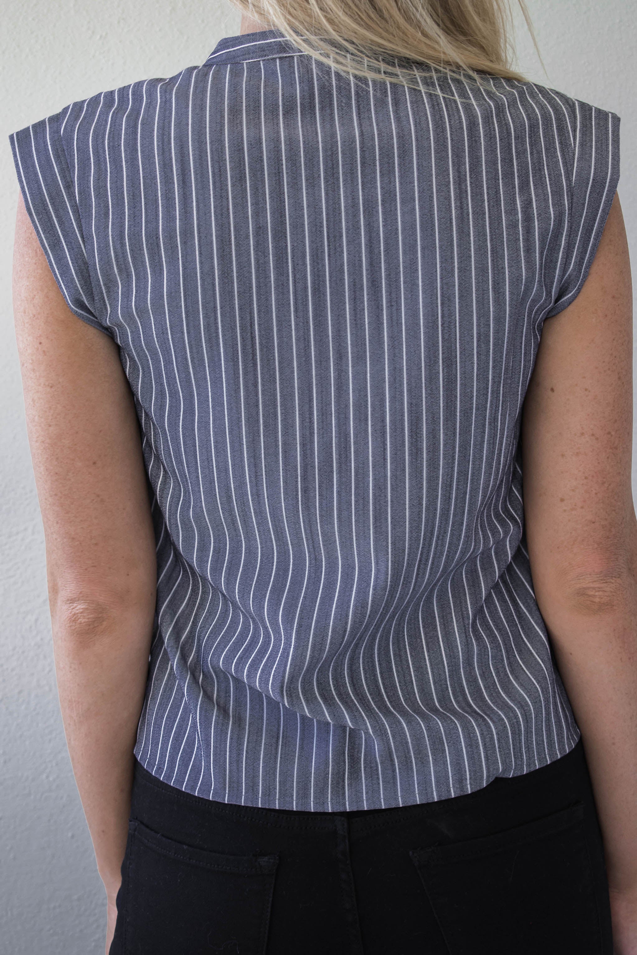 Pierce Asymmetrical Button Down Top