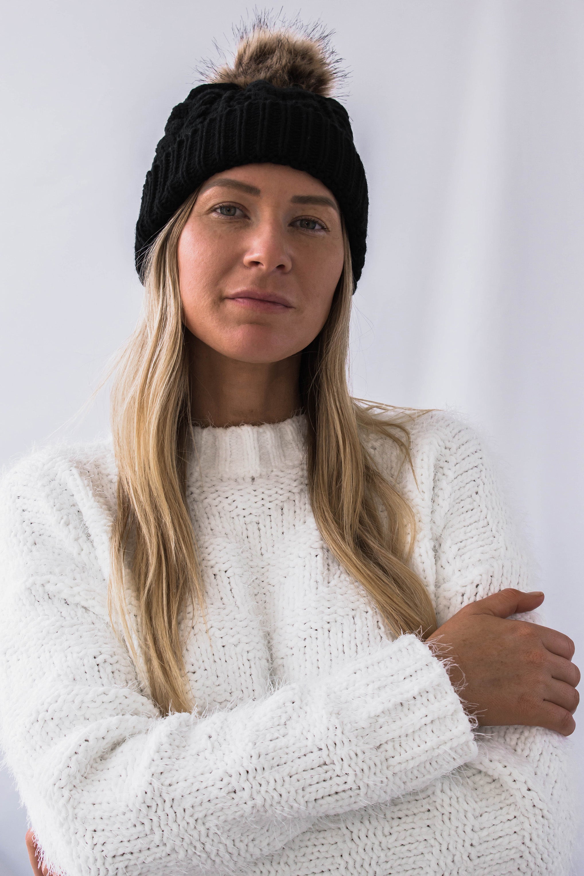 Palmer Cable Knit Beanie - Black