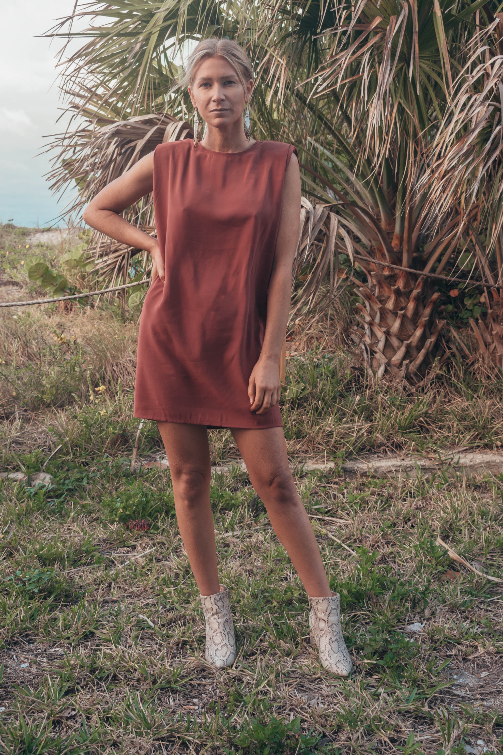 Kati Shoulder Pad Mini Dress