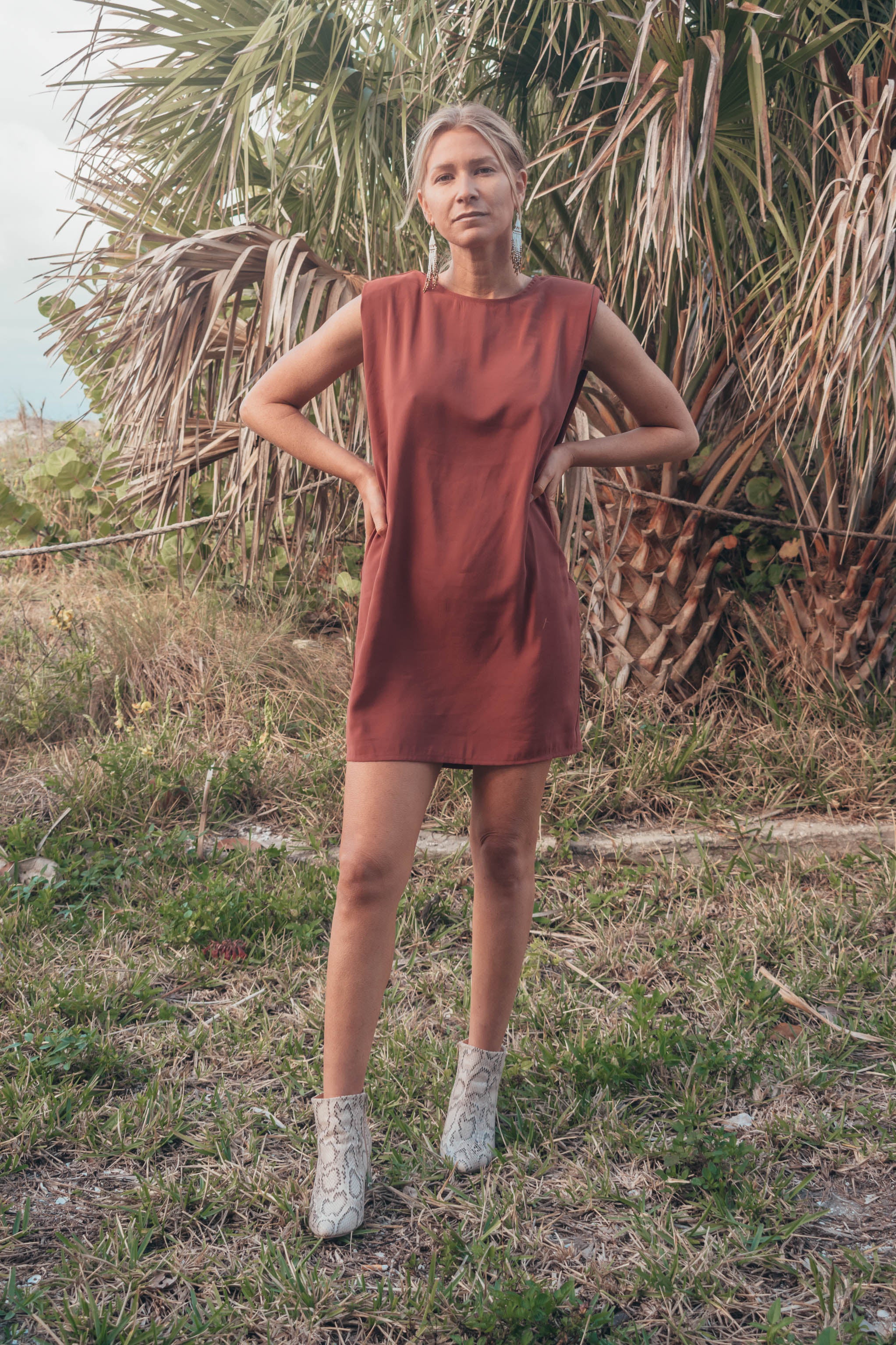 Kati Shoulder Pad Mini Dress
