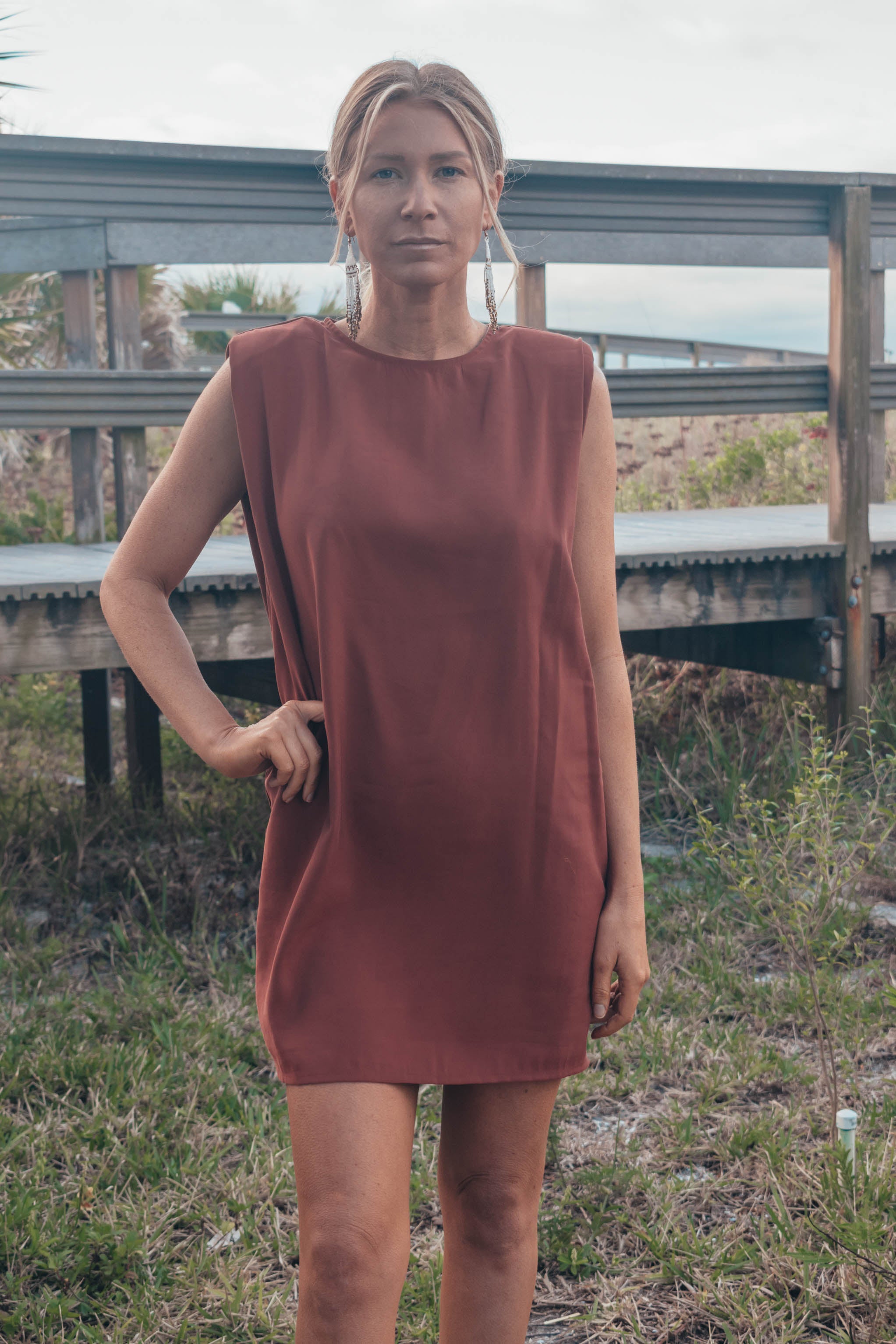 Kati Shoulder Pad Mini Dress