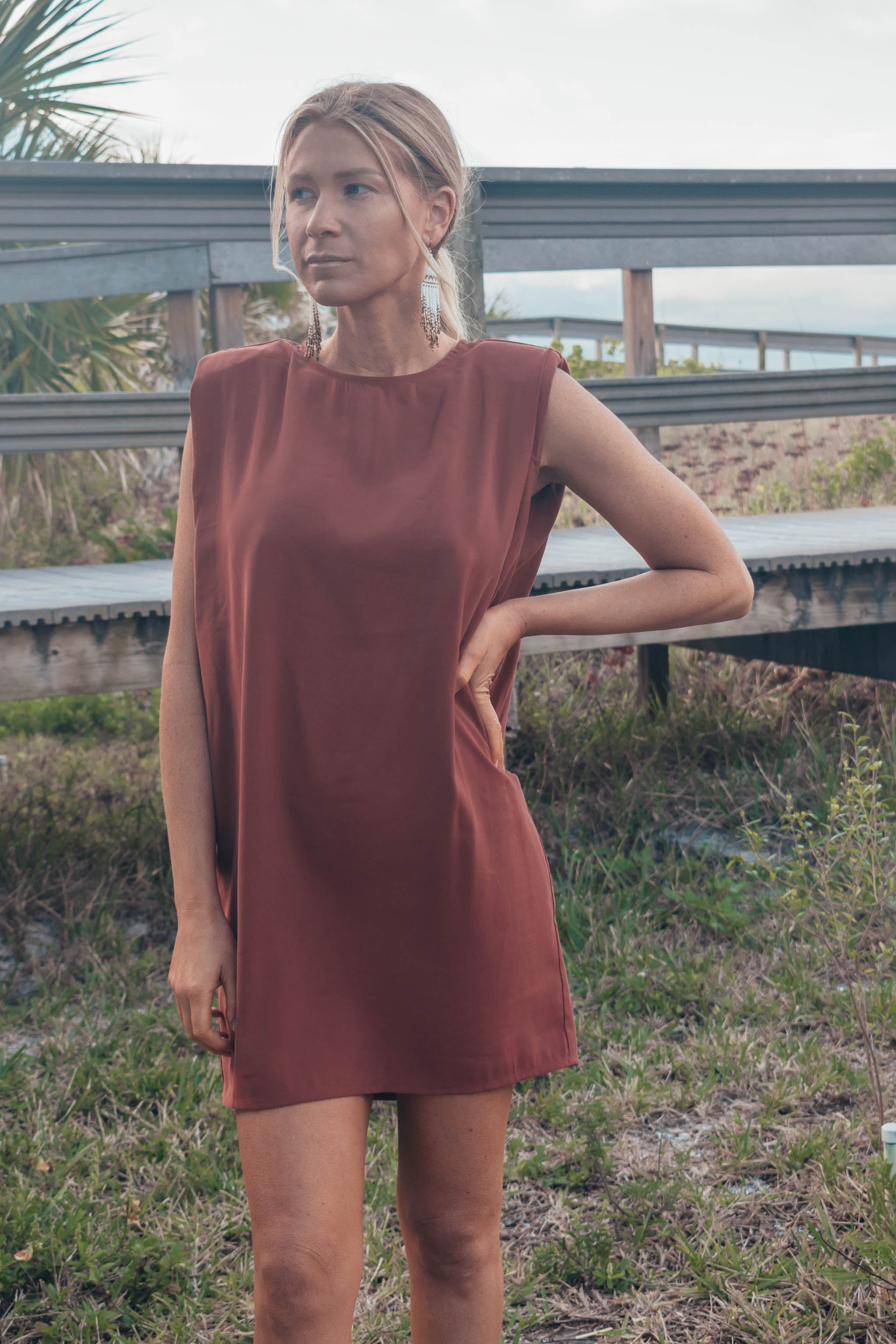 Kati Shoulder Pad Mini Dress