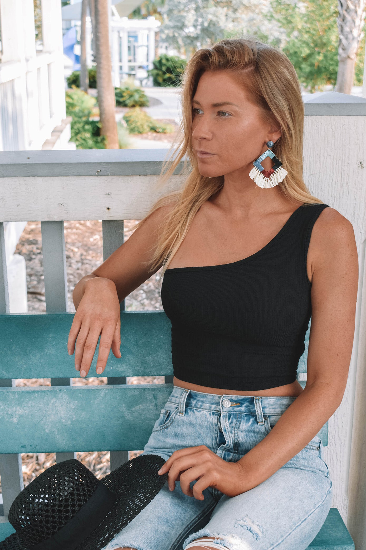 Davis One Shoulder Top - BLACK