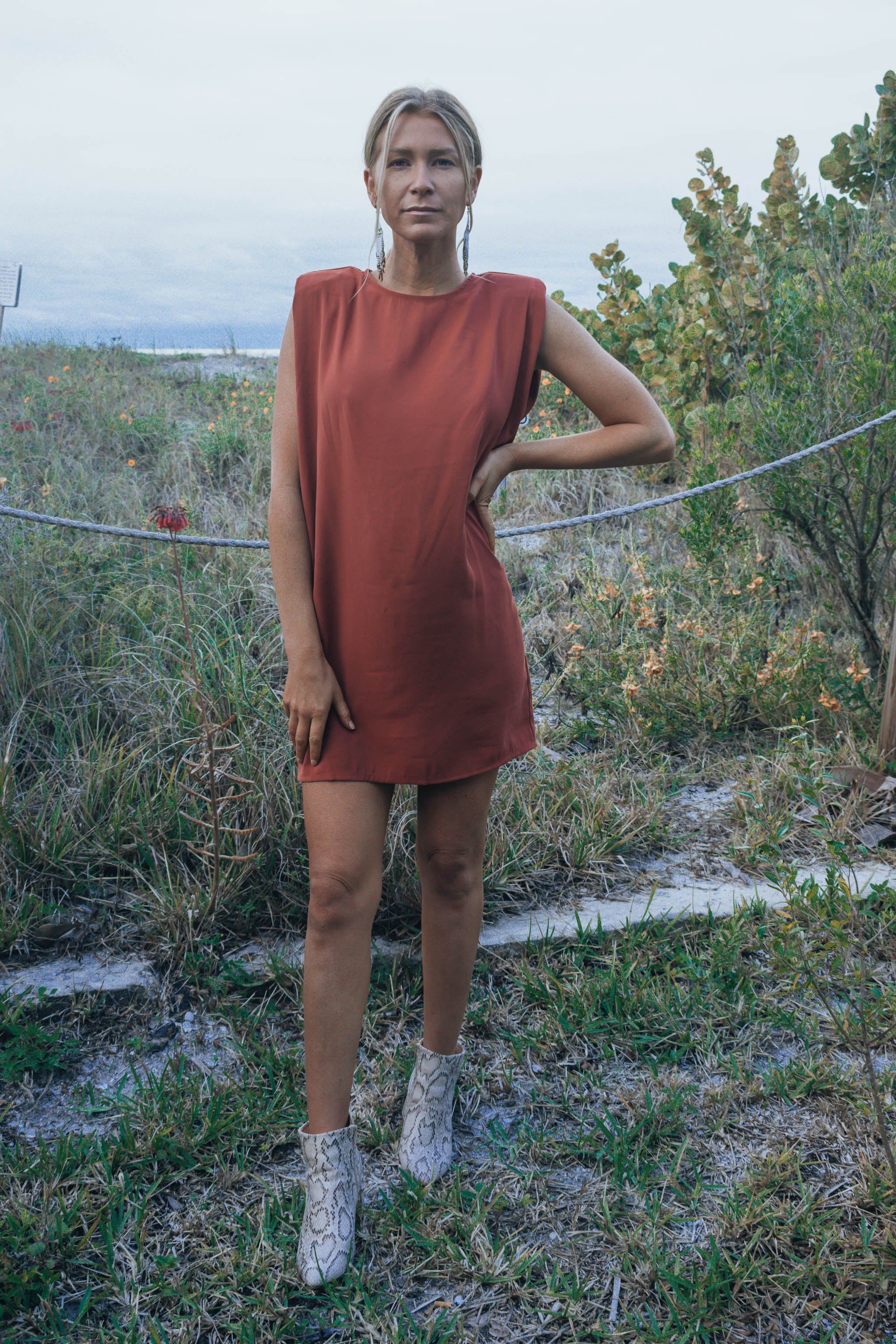 Kati Shoulder Pad Mini Dress