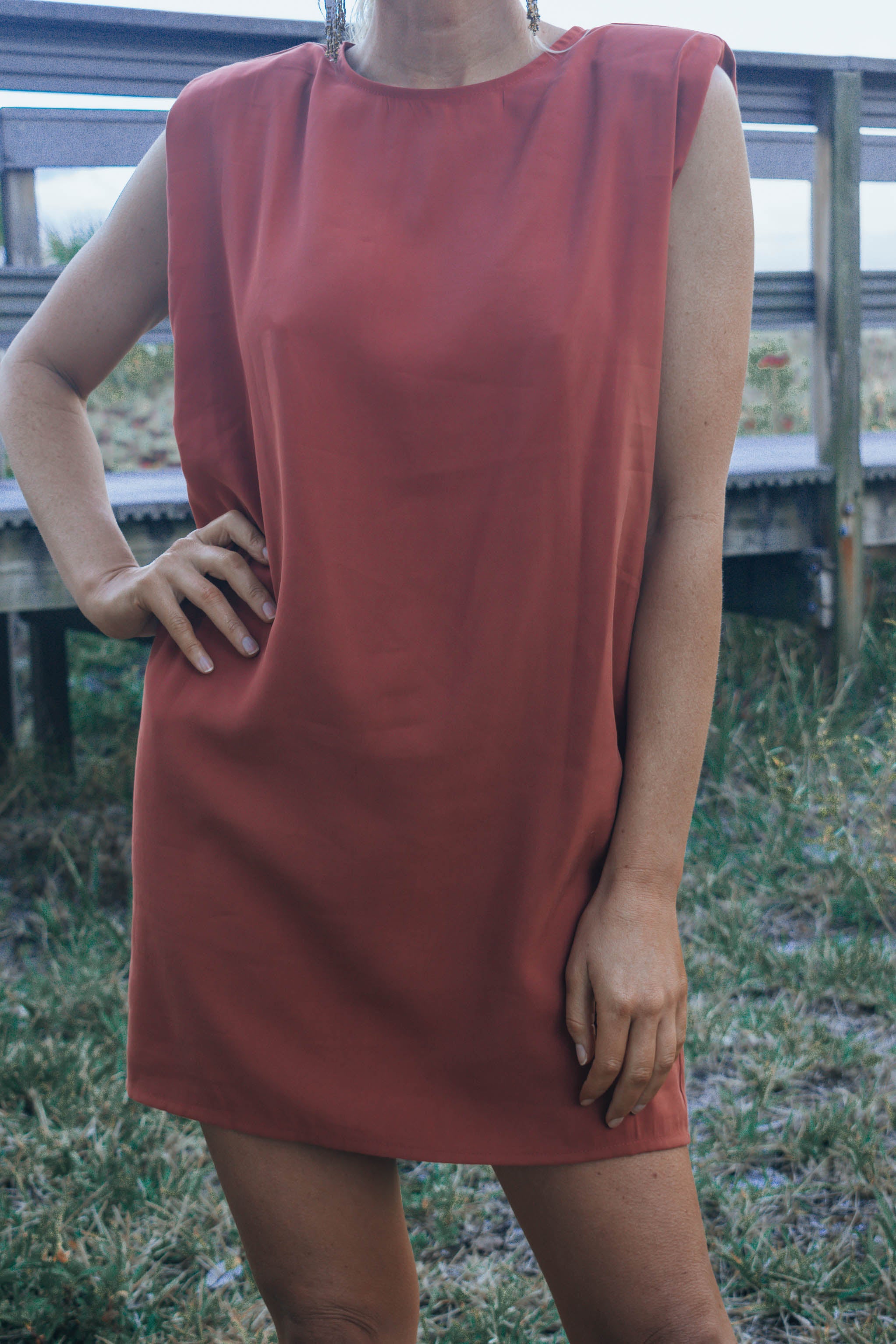 Kati Shoulder Pad Mini Dress