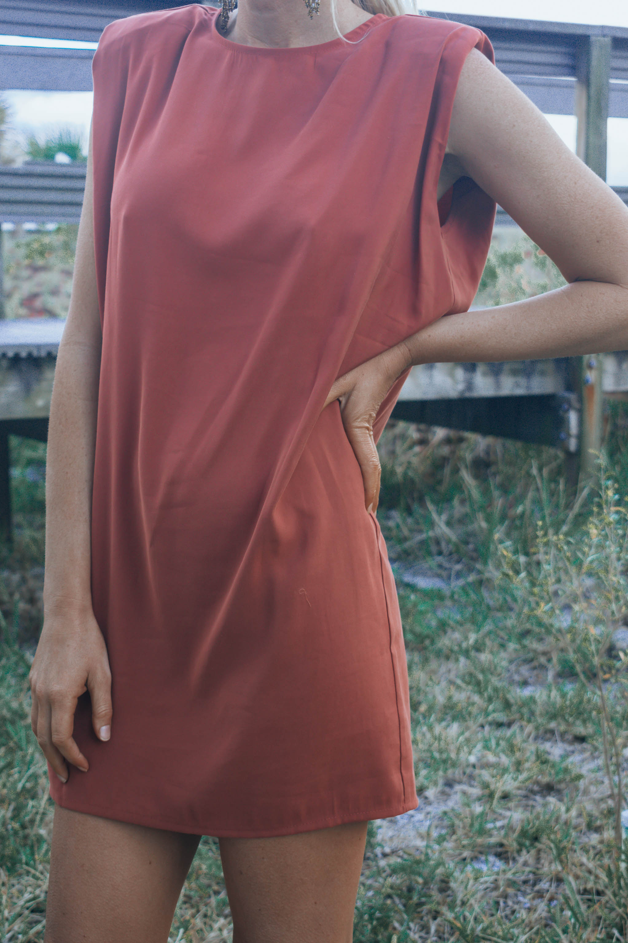 Kati Shoulder Pad Mini Dress