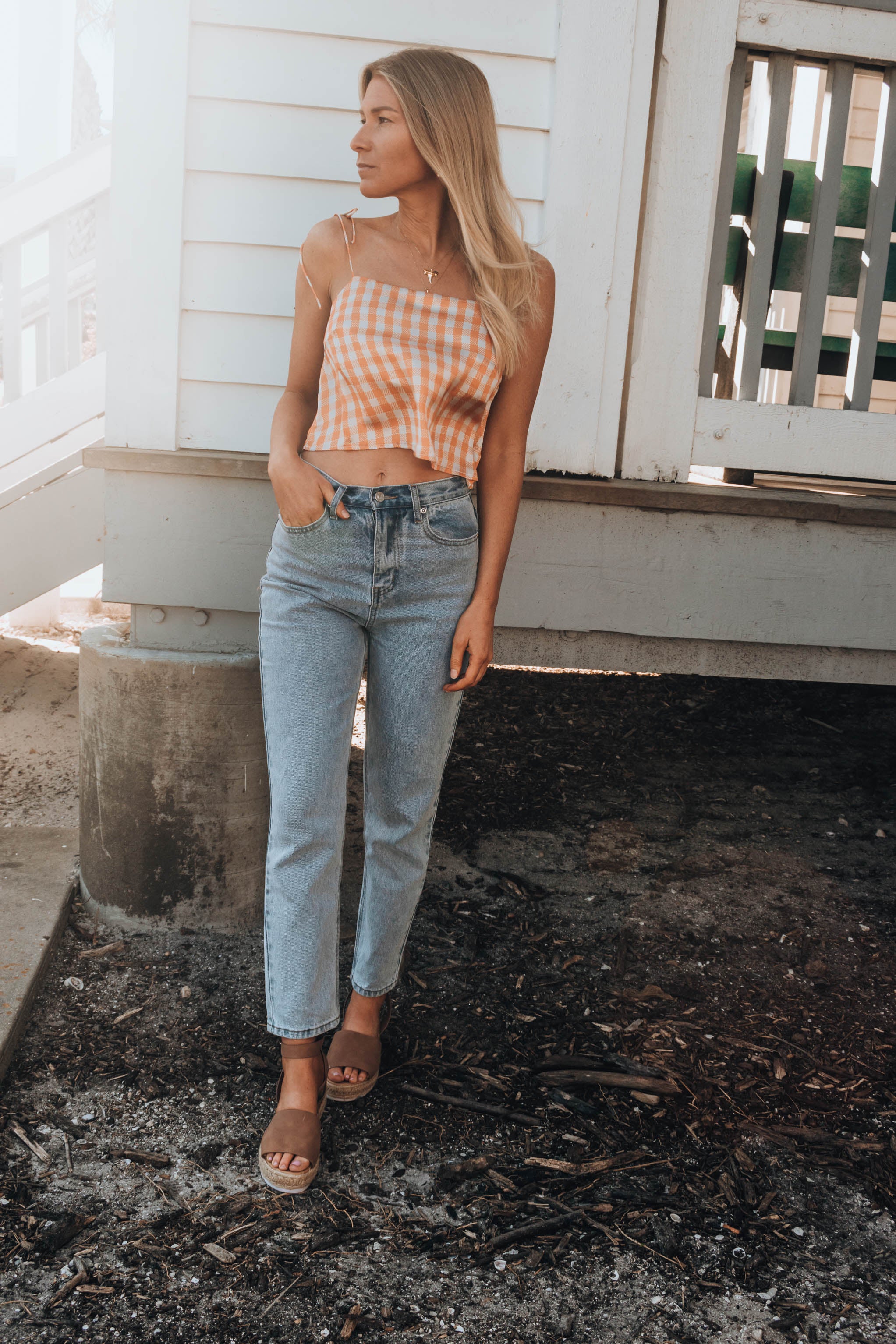 Nevado Plaid Cropped Cami