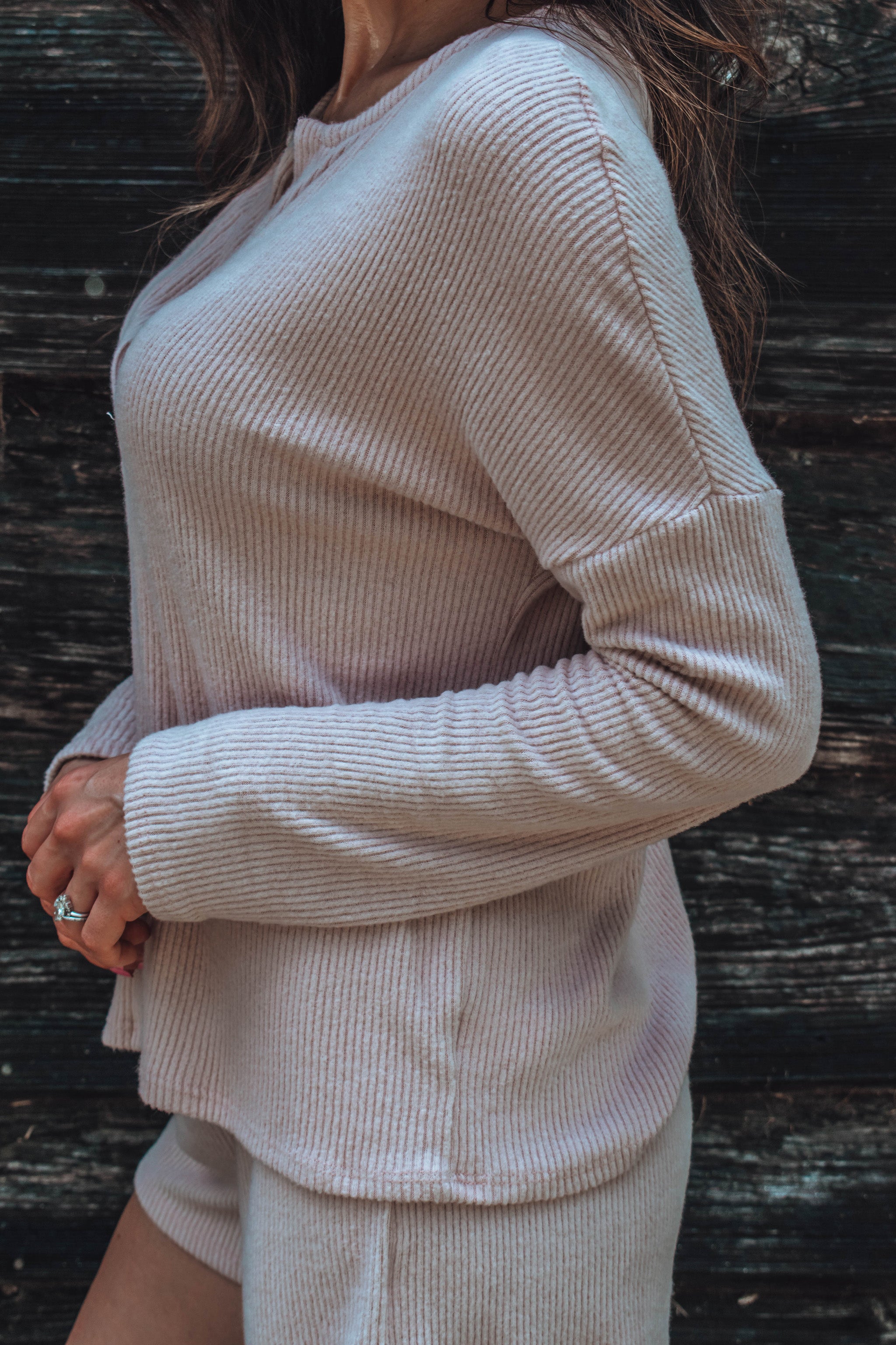 Georgie Ribbed Top - Dusty Rose