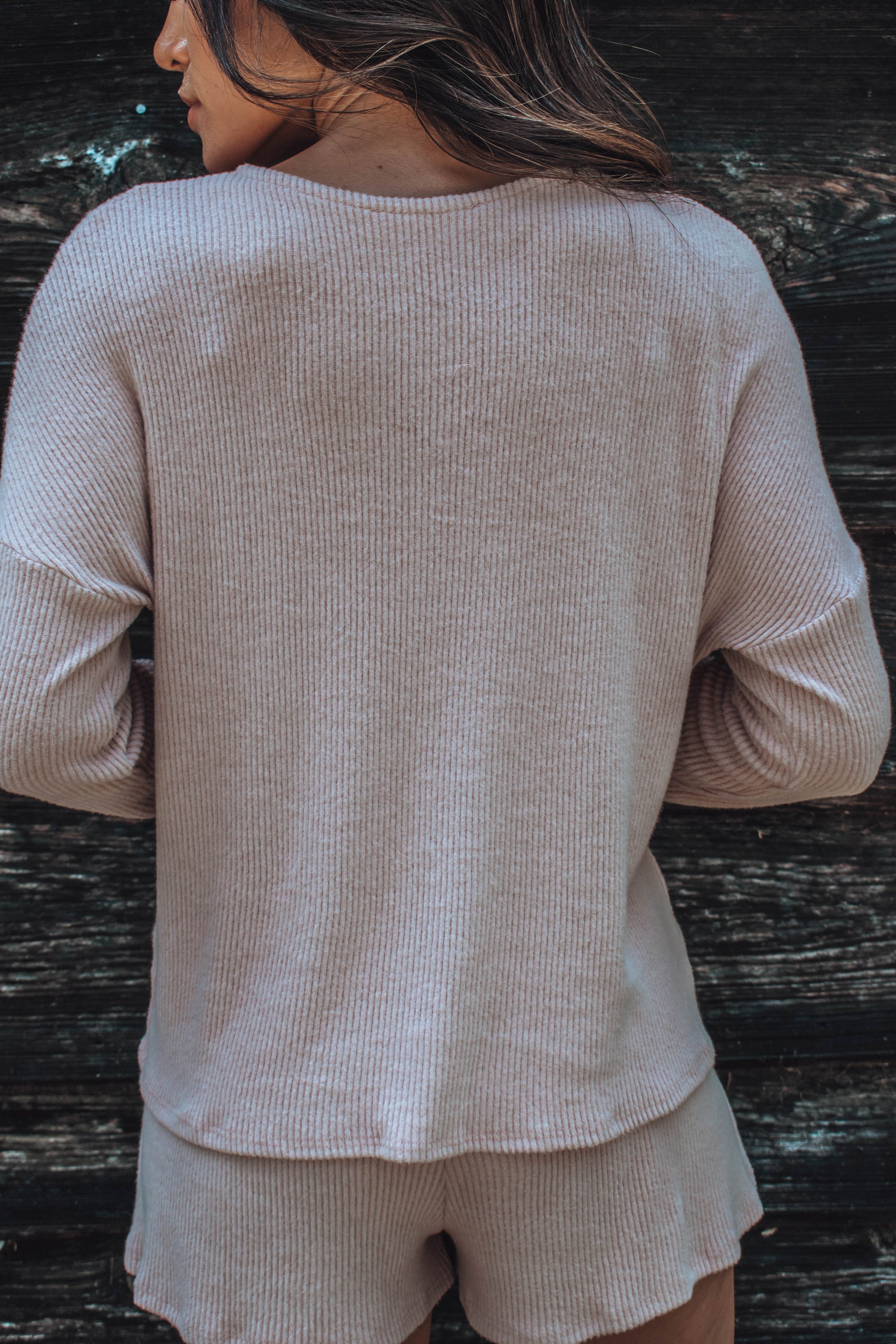Georgie Ribbed Top - Dusty Rose