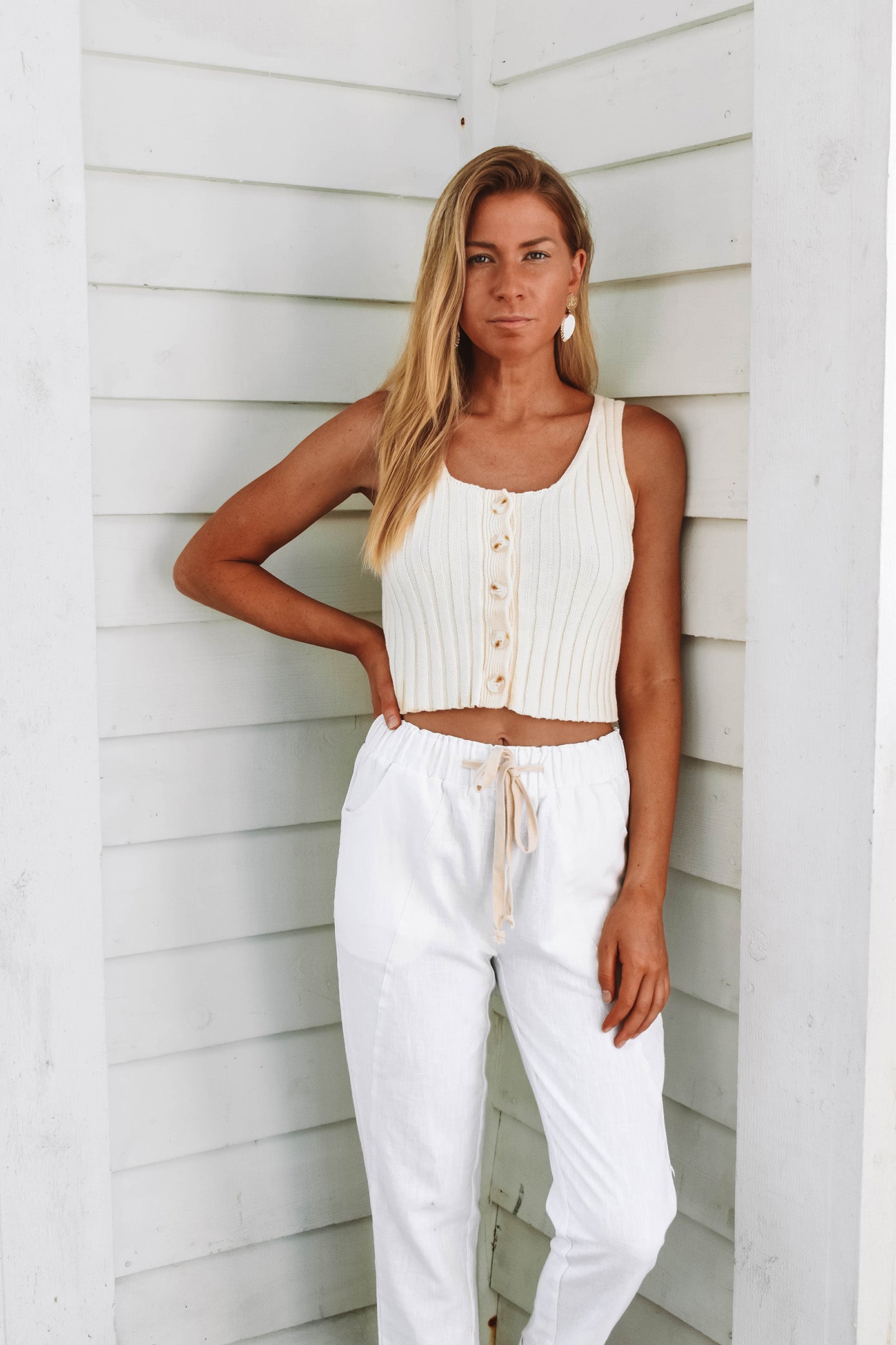 Soleil Button Down Tank