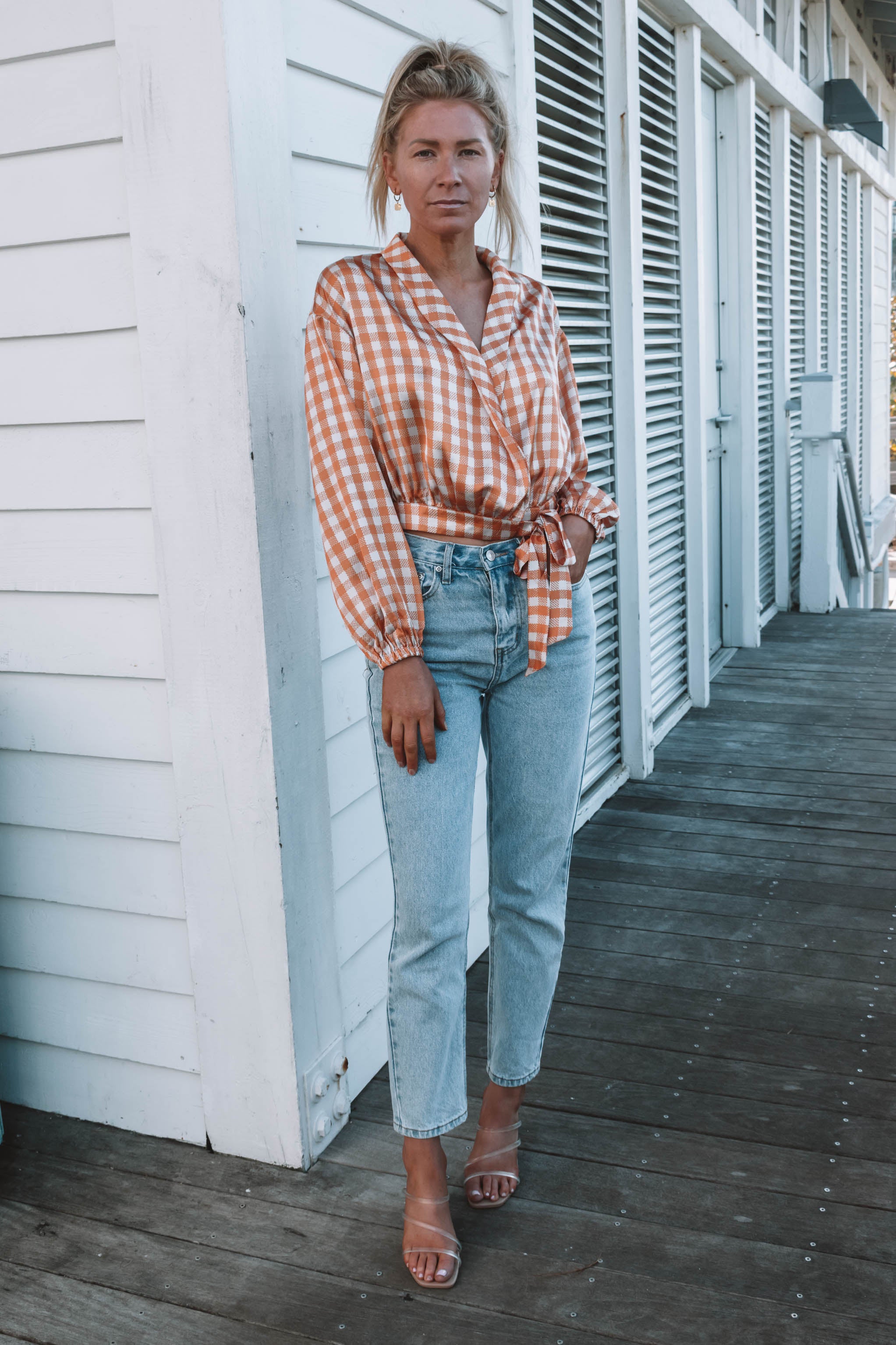 Nevado Plaid Wrap Top