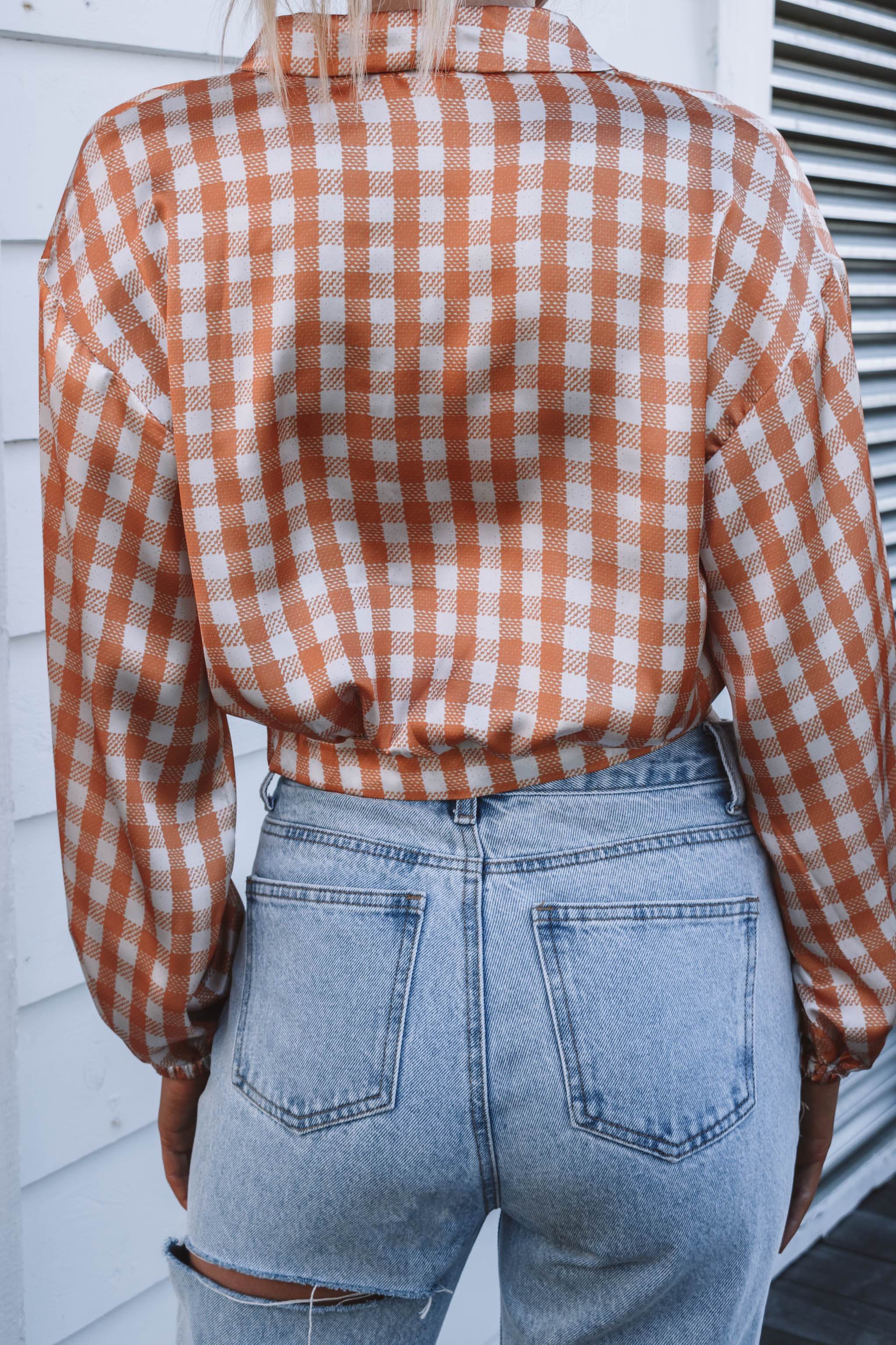 Nevado Plaid Wrap Top