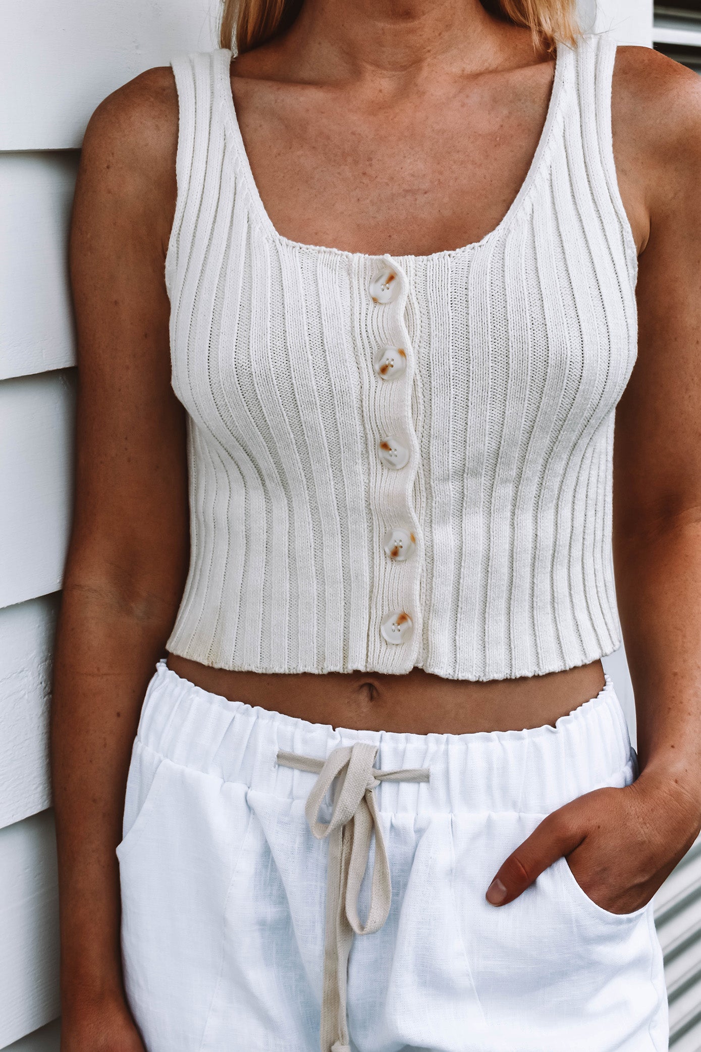 Soleil Button Down Tank