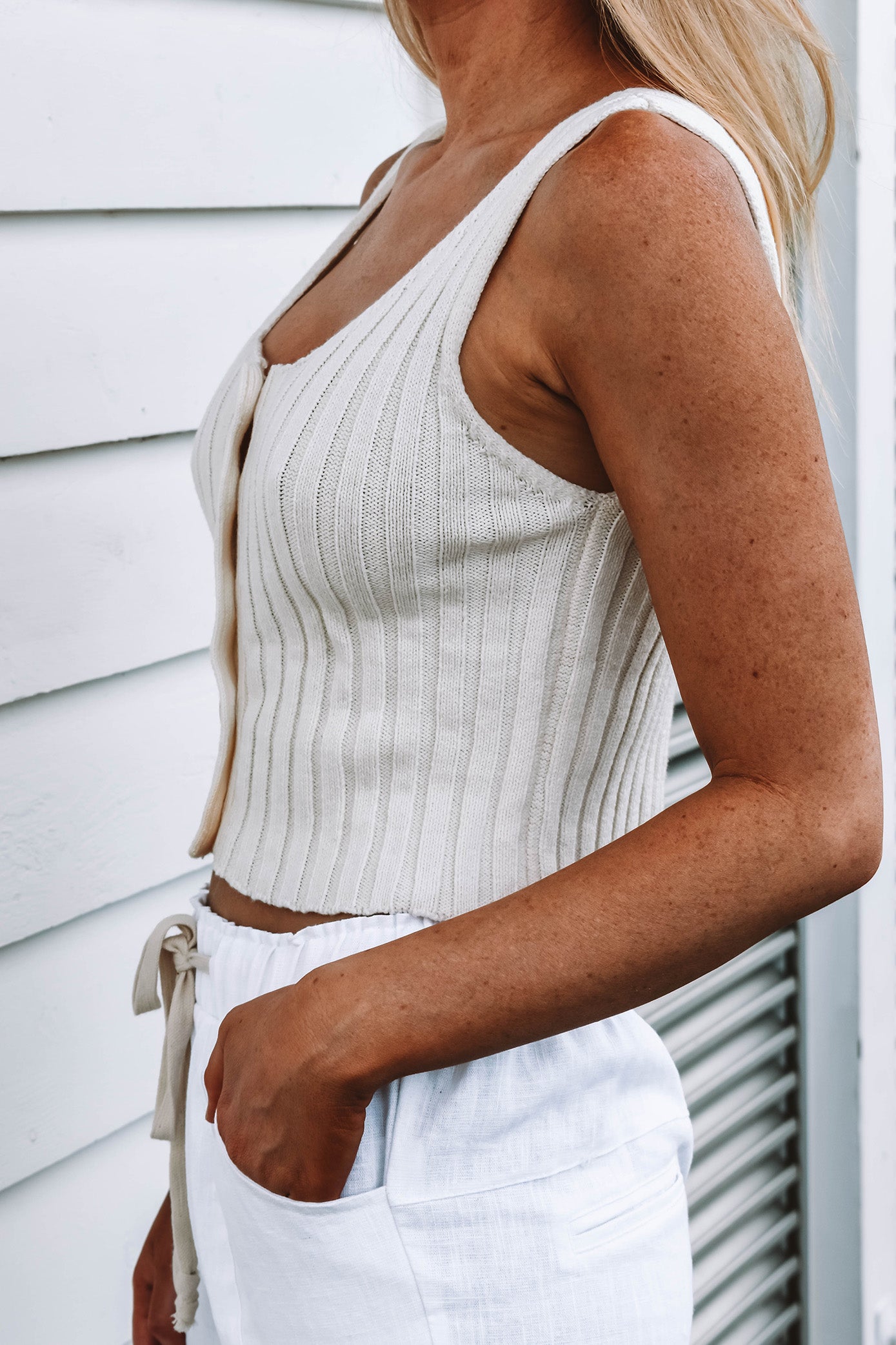 Soleil Button Down Tank