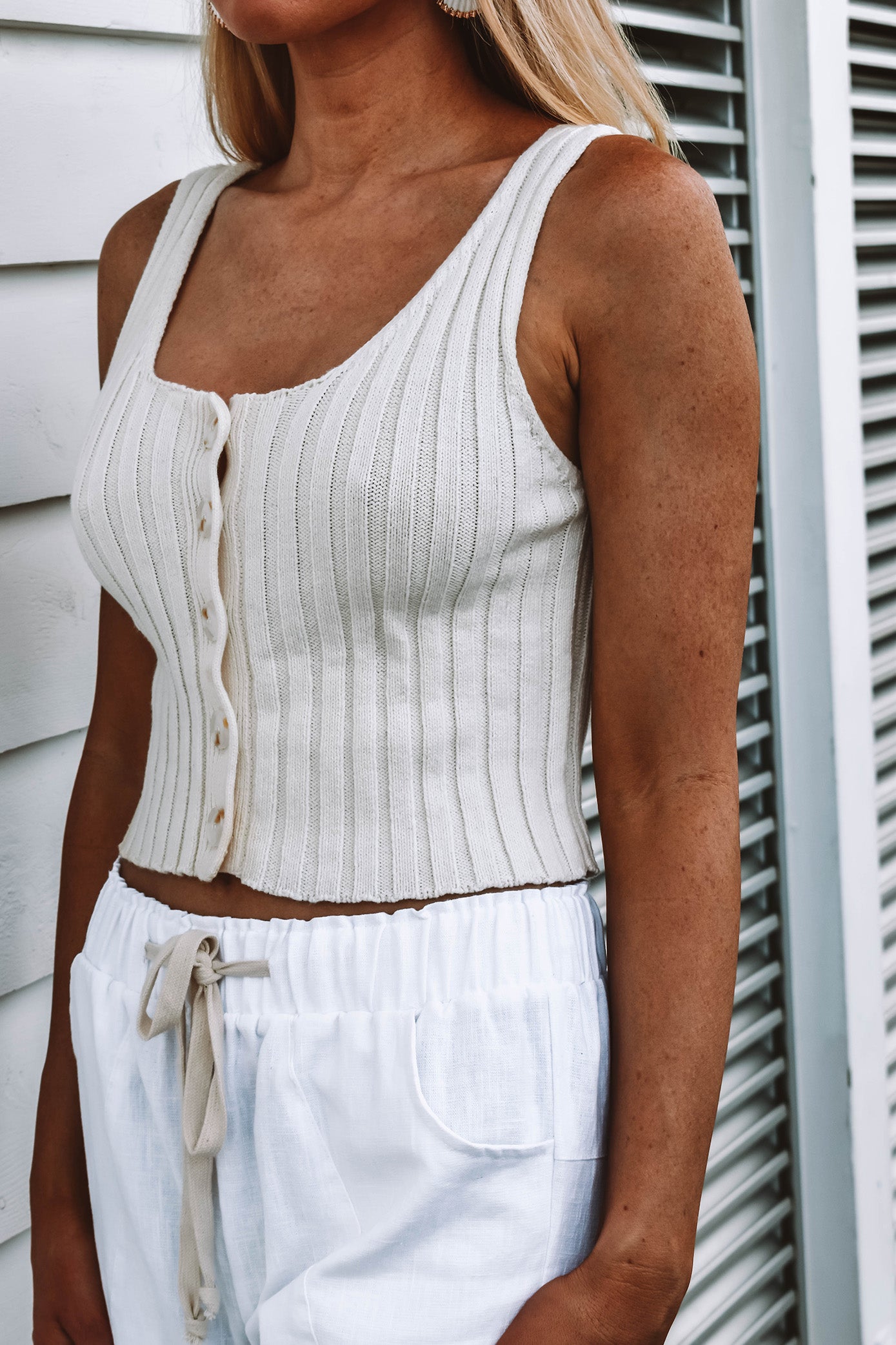 Soleil Button Down Tank