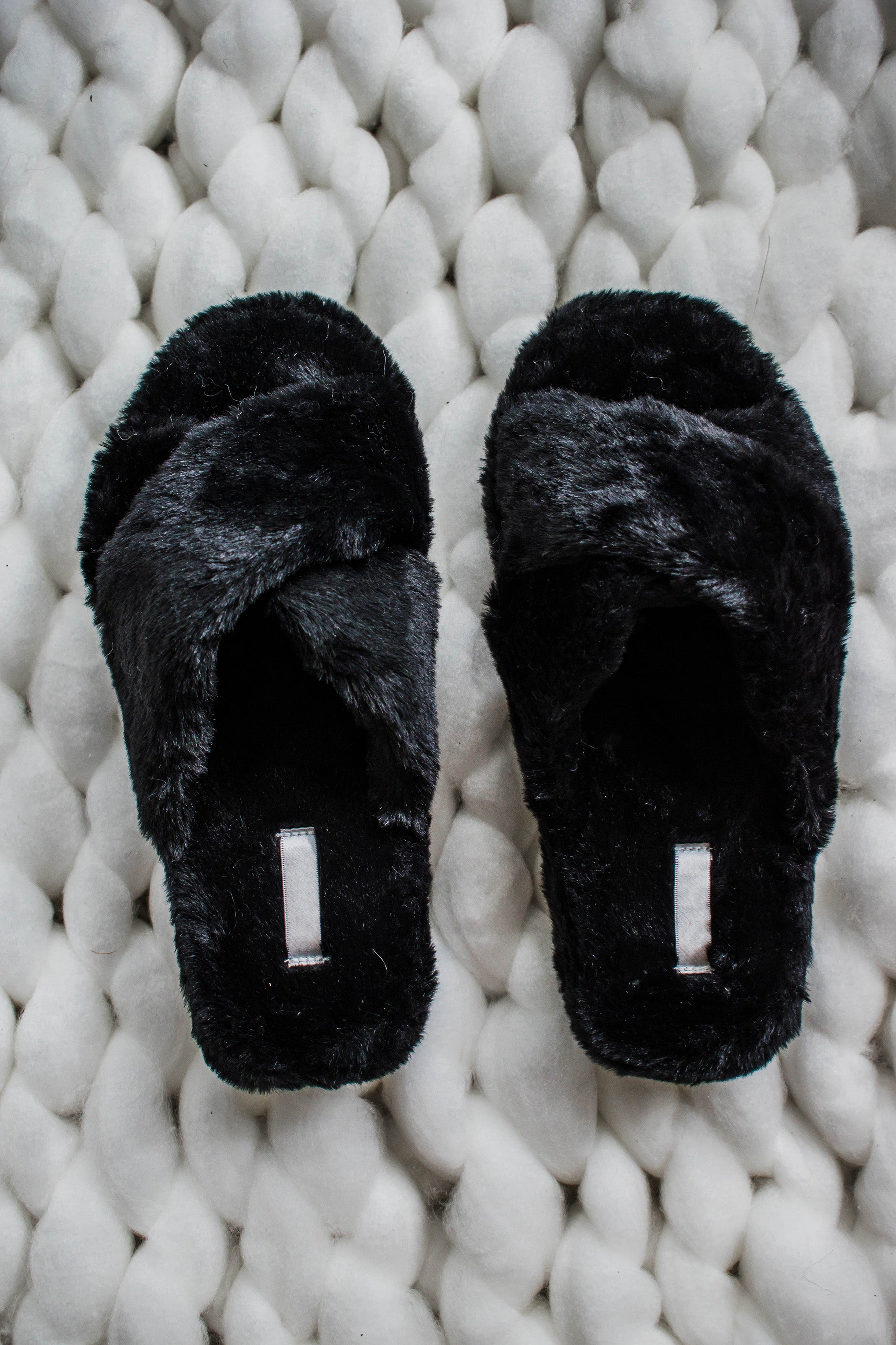 Elk Valley Faux Fur Slipper - Black