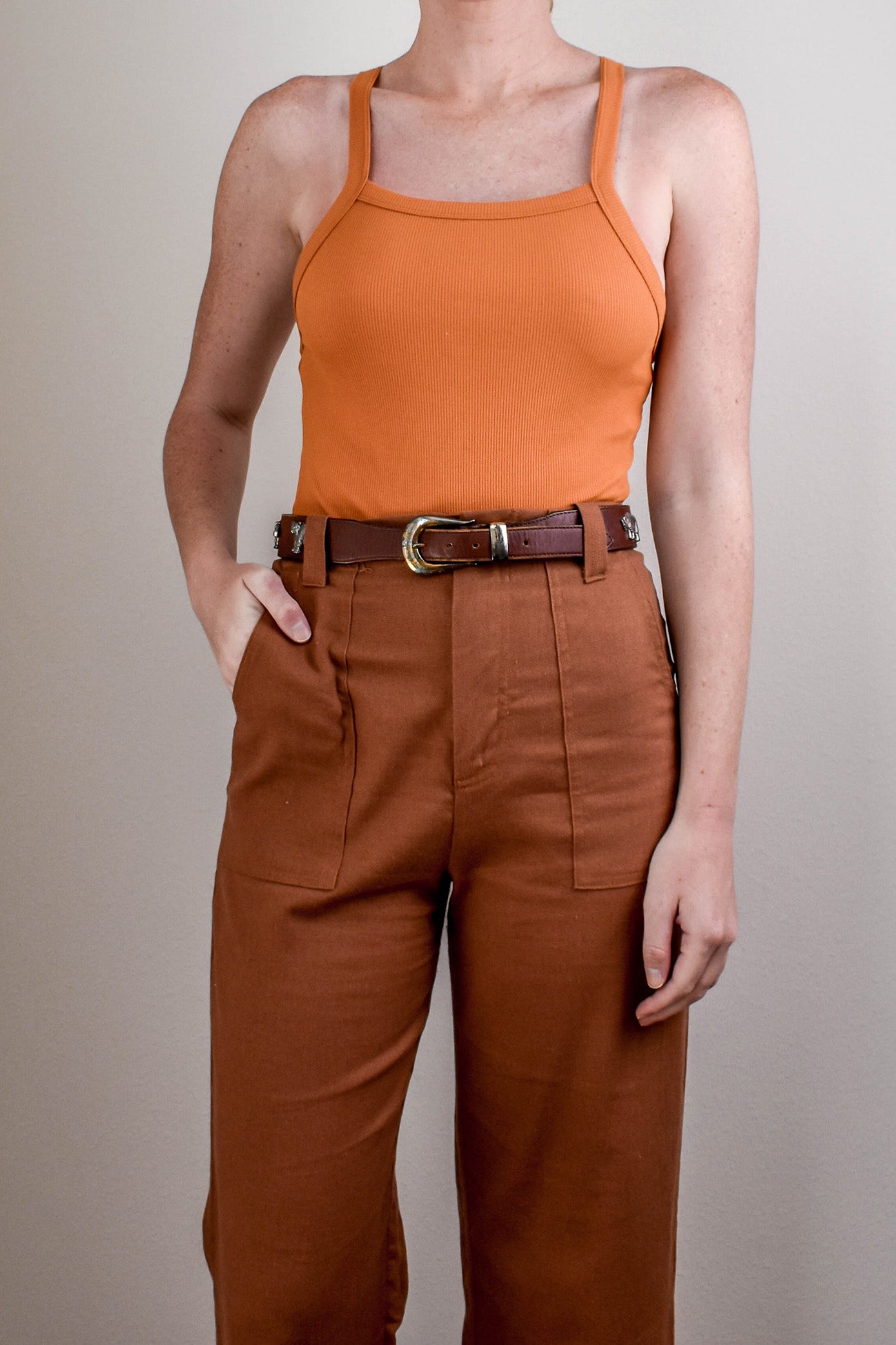 Clifton Ribbed Bodysuit - Orange