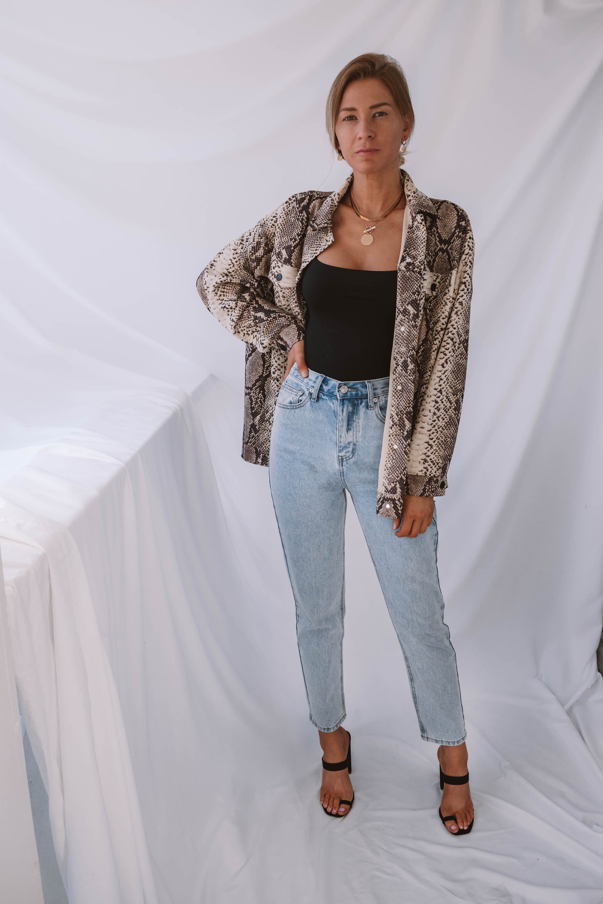 Parsons Snake Print Shacket