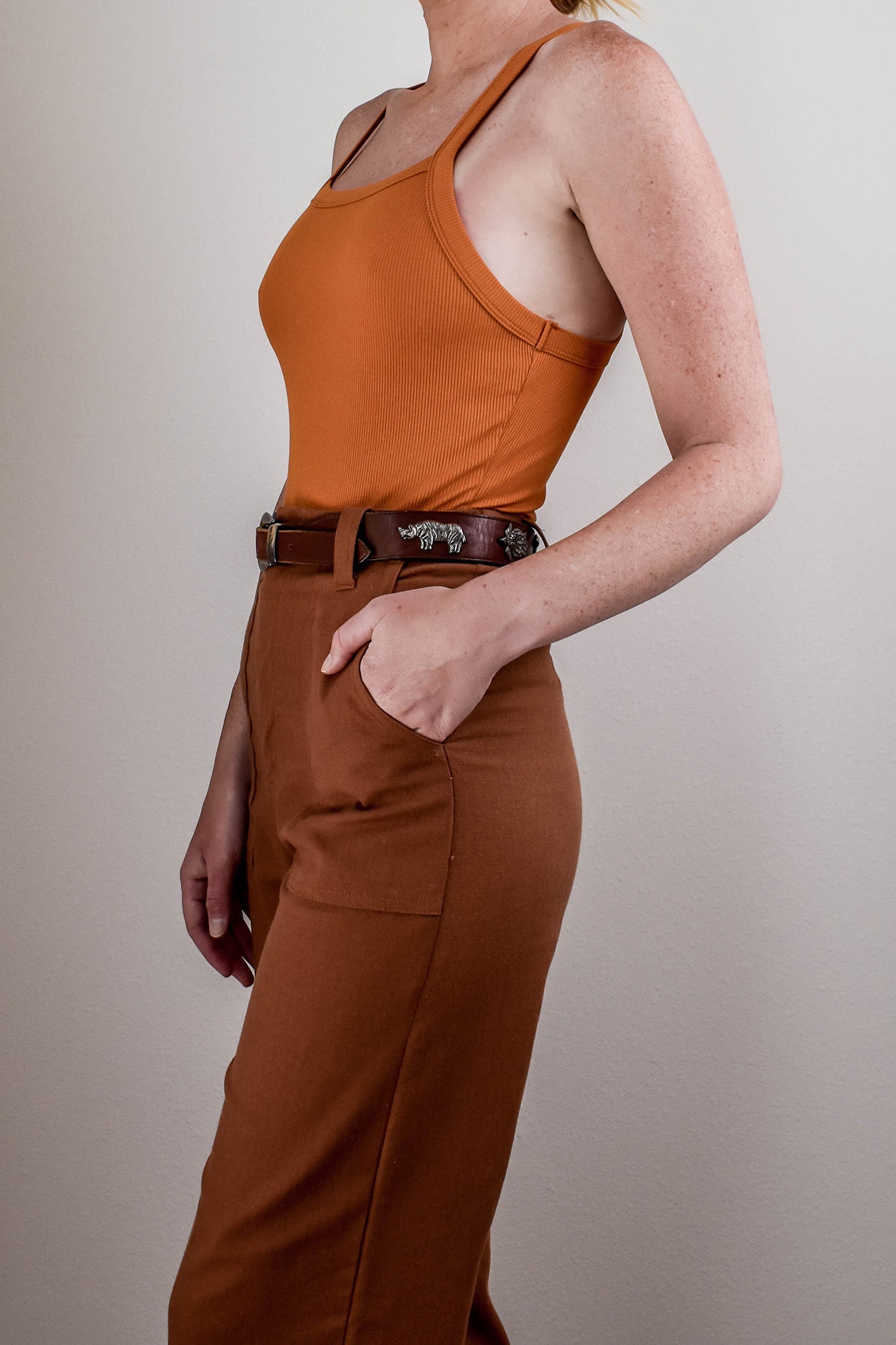 Clifton Ribbed Bodysuit - Orange
