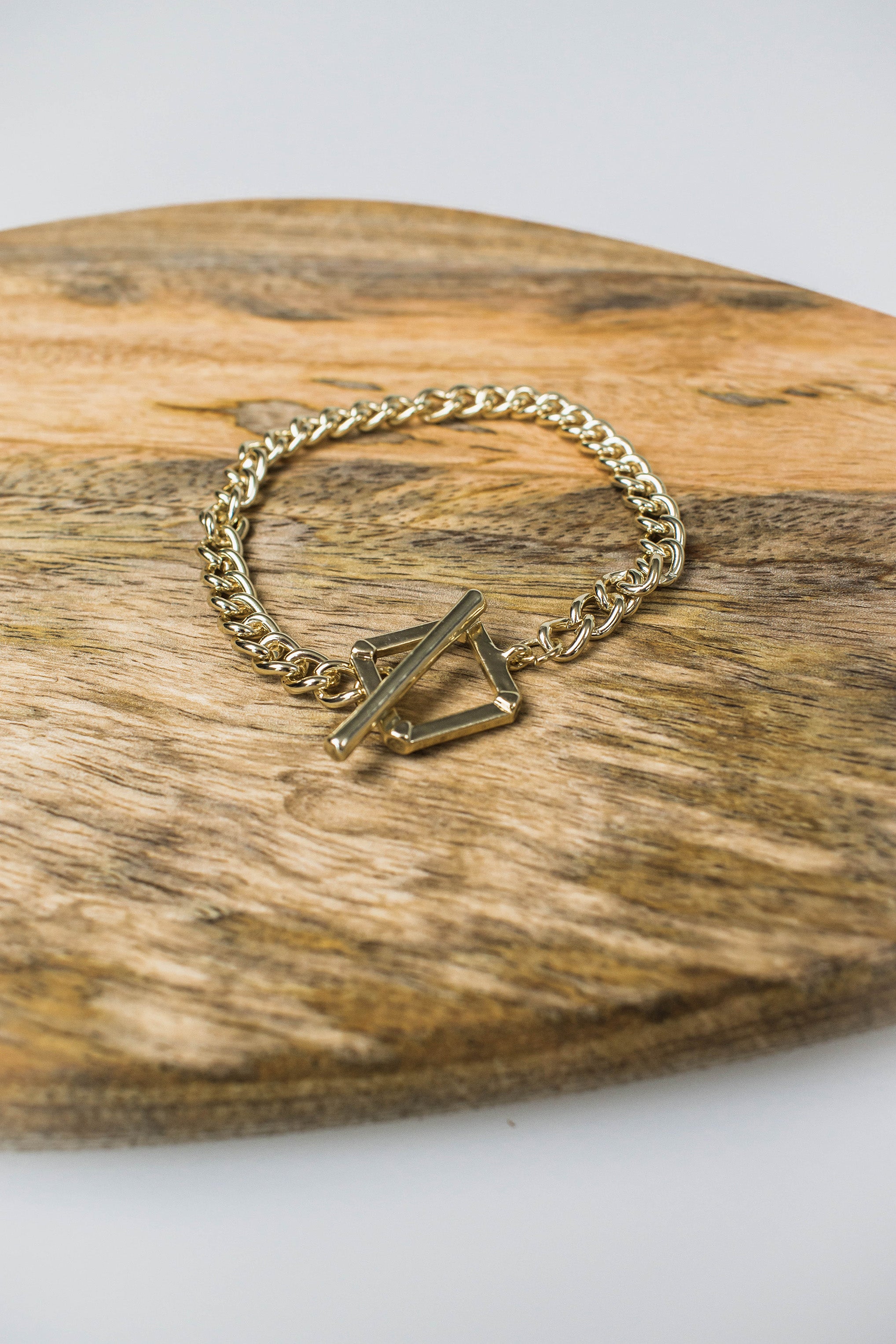 T Bar Chain Bracelet - Gold