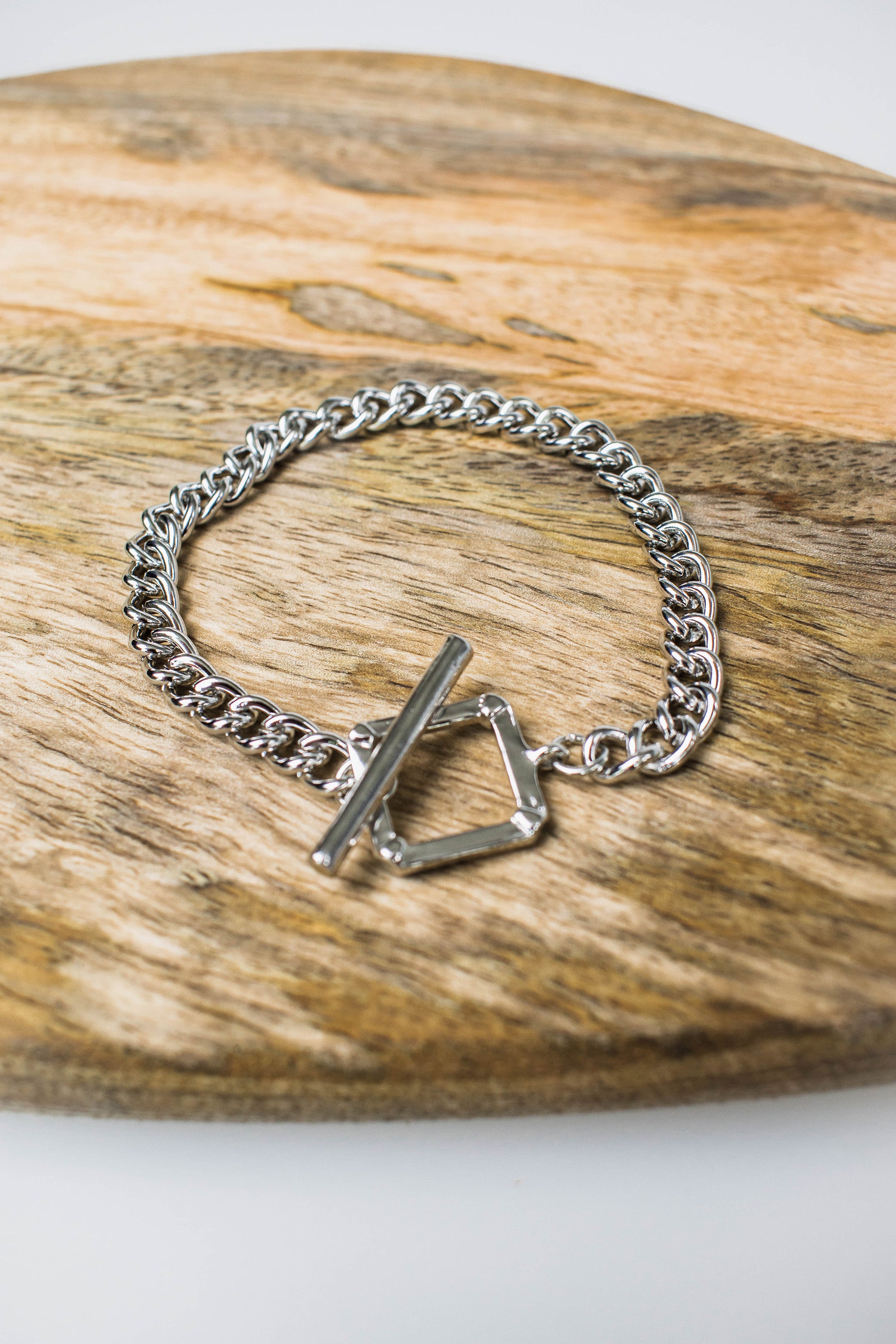 T Bar Chain Bracelet - Silver