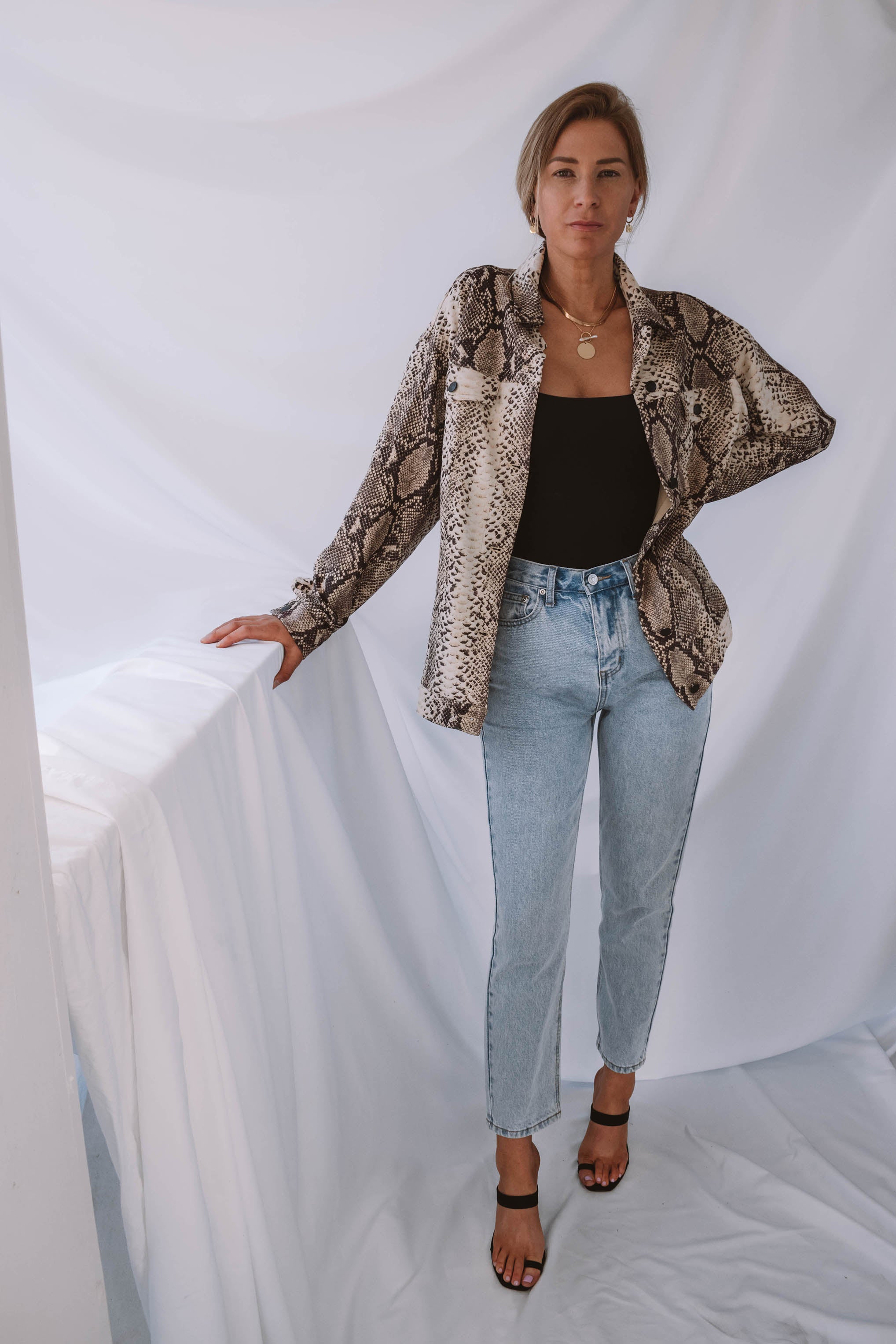 Parsons Snake Print Shacket