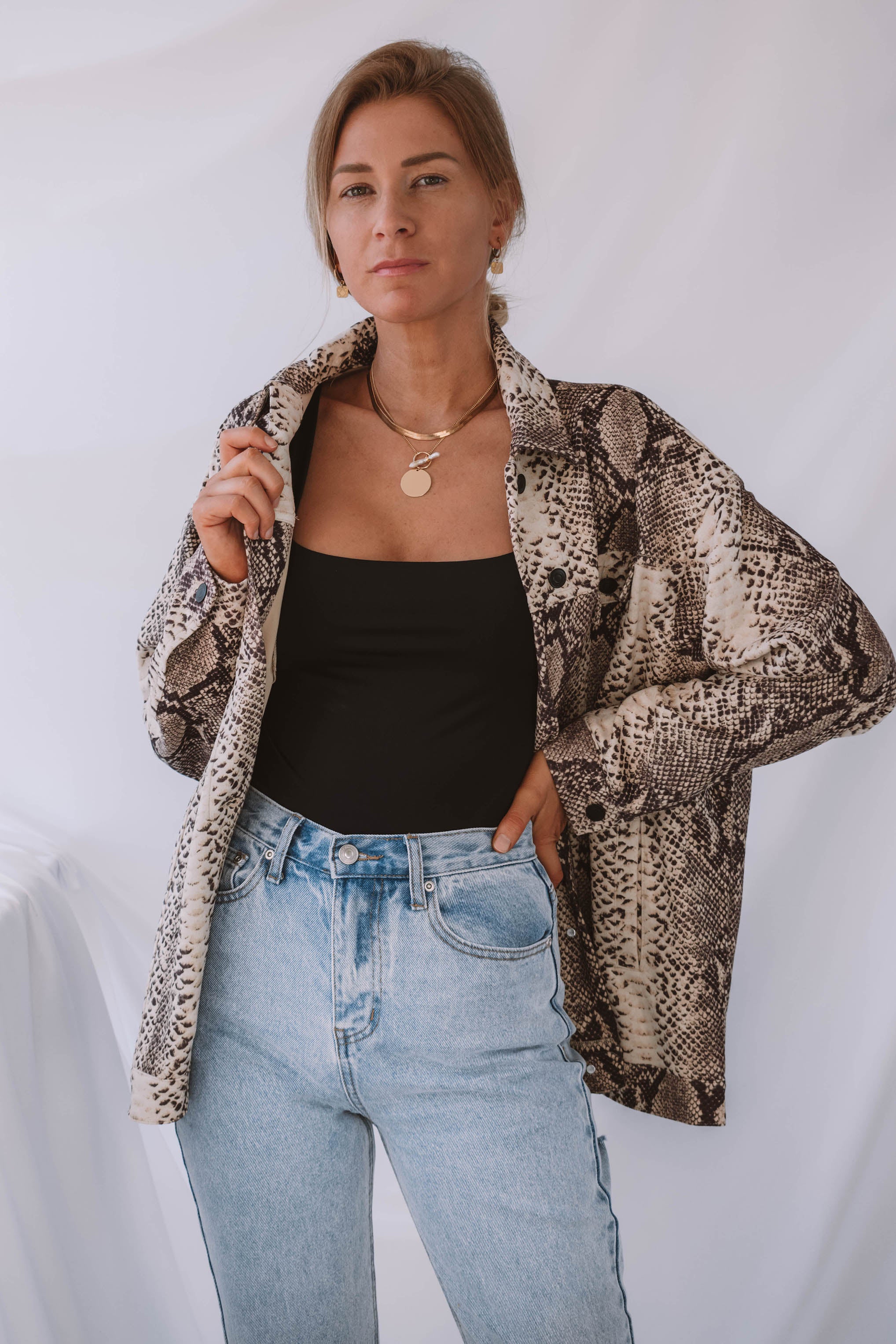 Parsons Snake Print Shacket