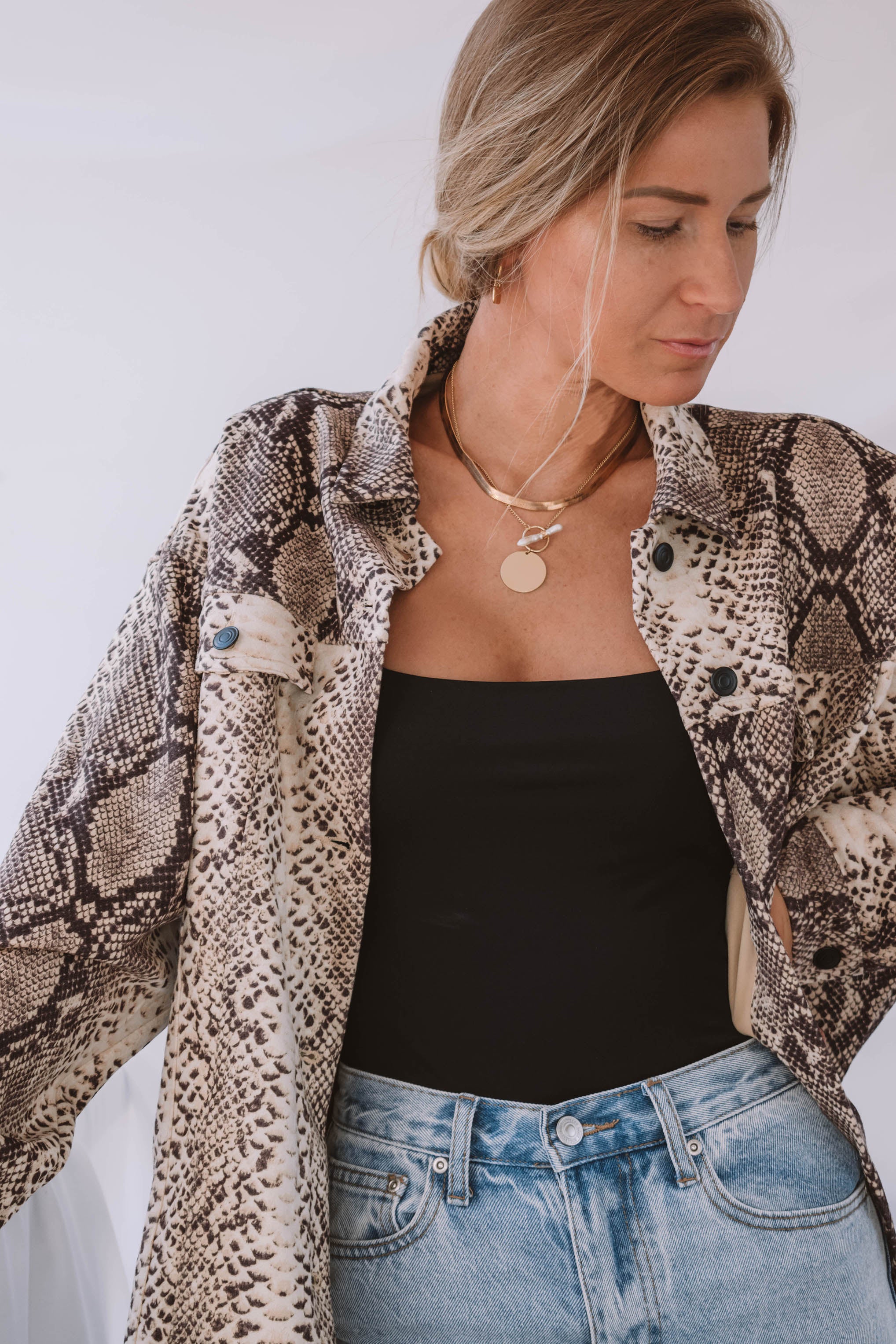 Parsons Snake Print Shacket