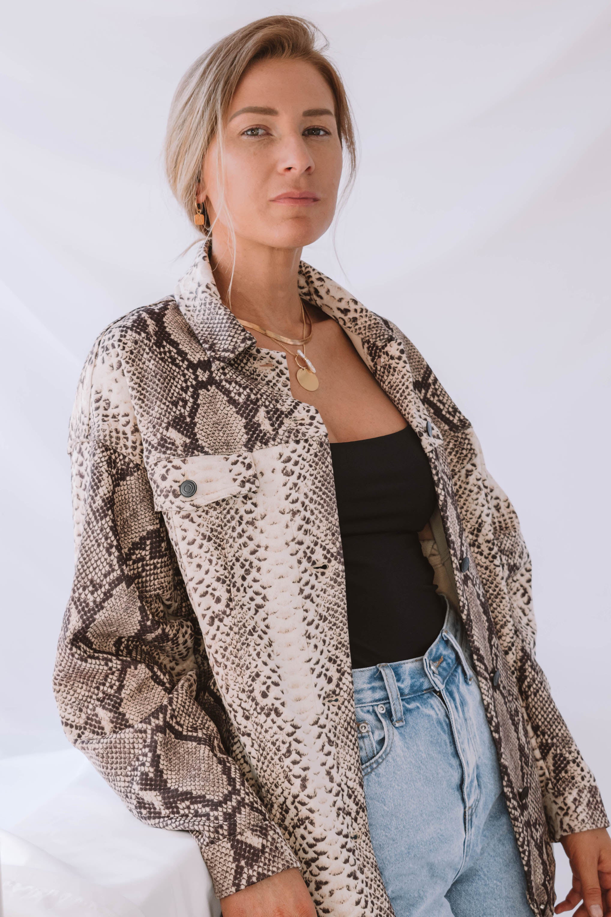 Parsons Snake Print Shacket