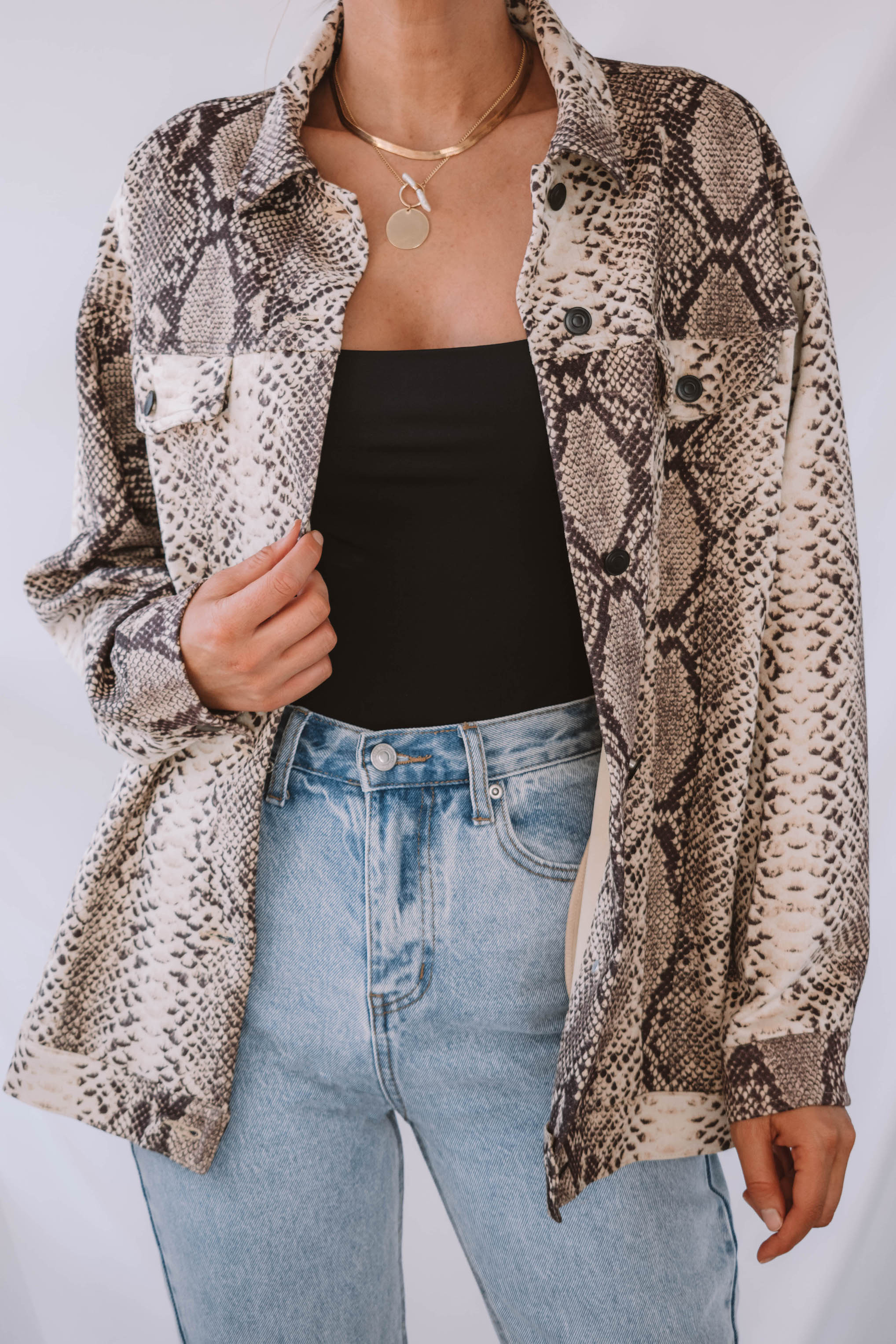 Parsons Snake Print Shacket