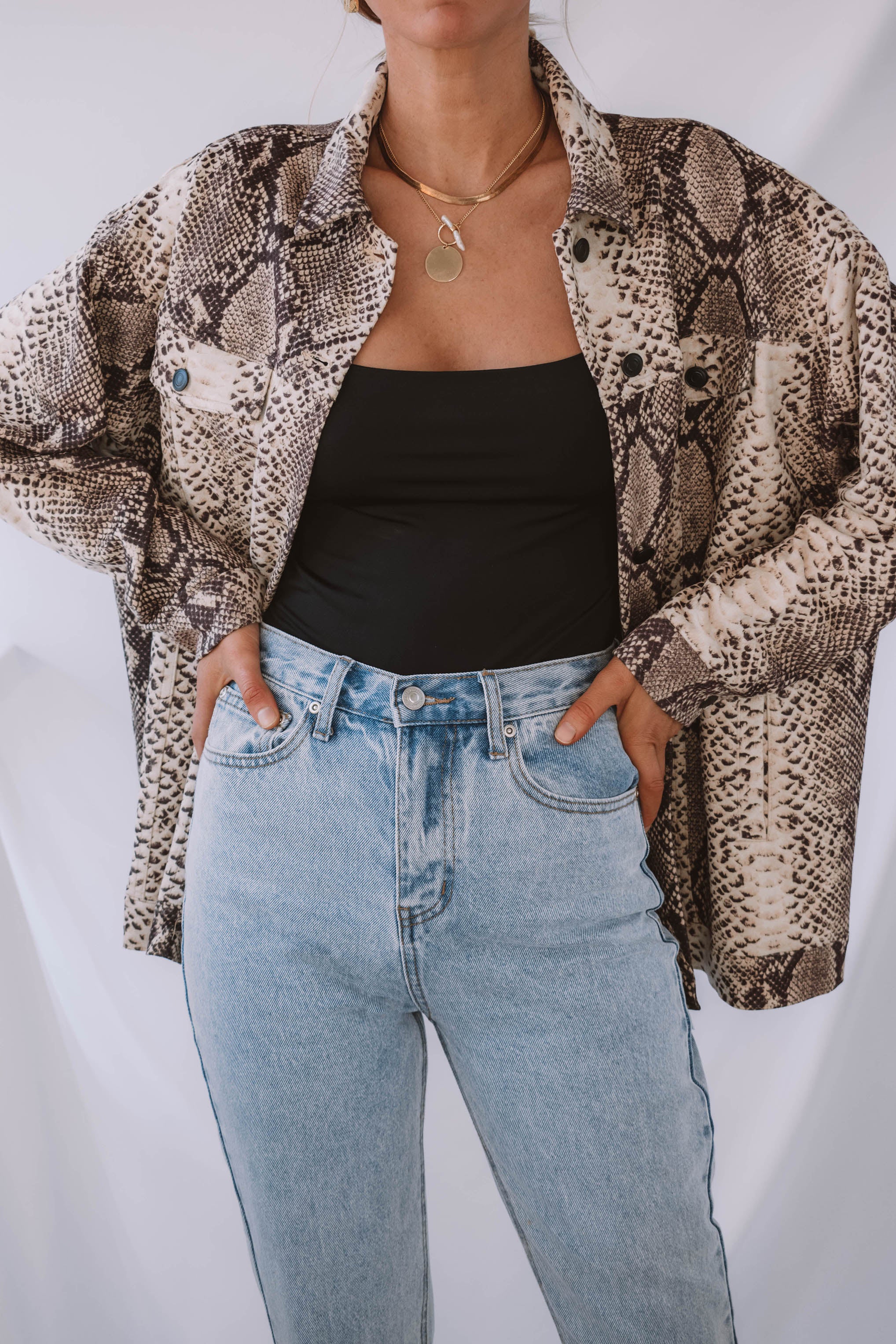 Parsons Snake Print Shacket