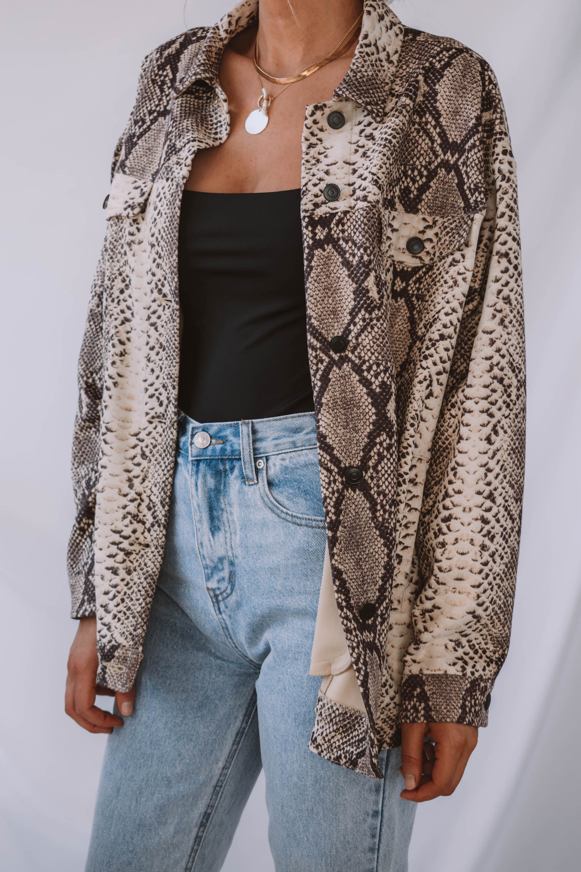 Parsons Snake Print Shacket