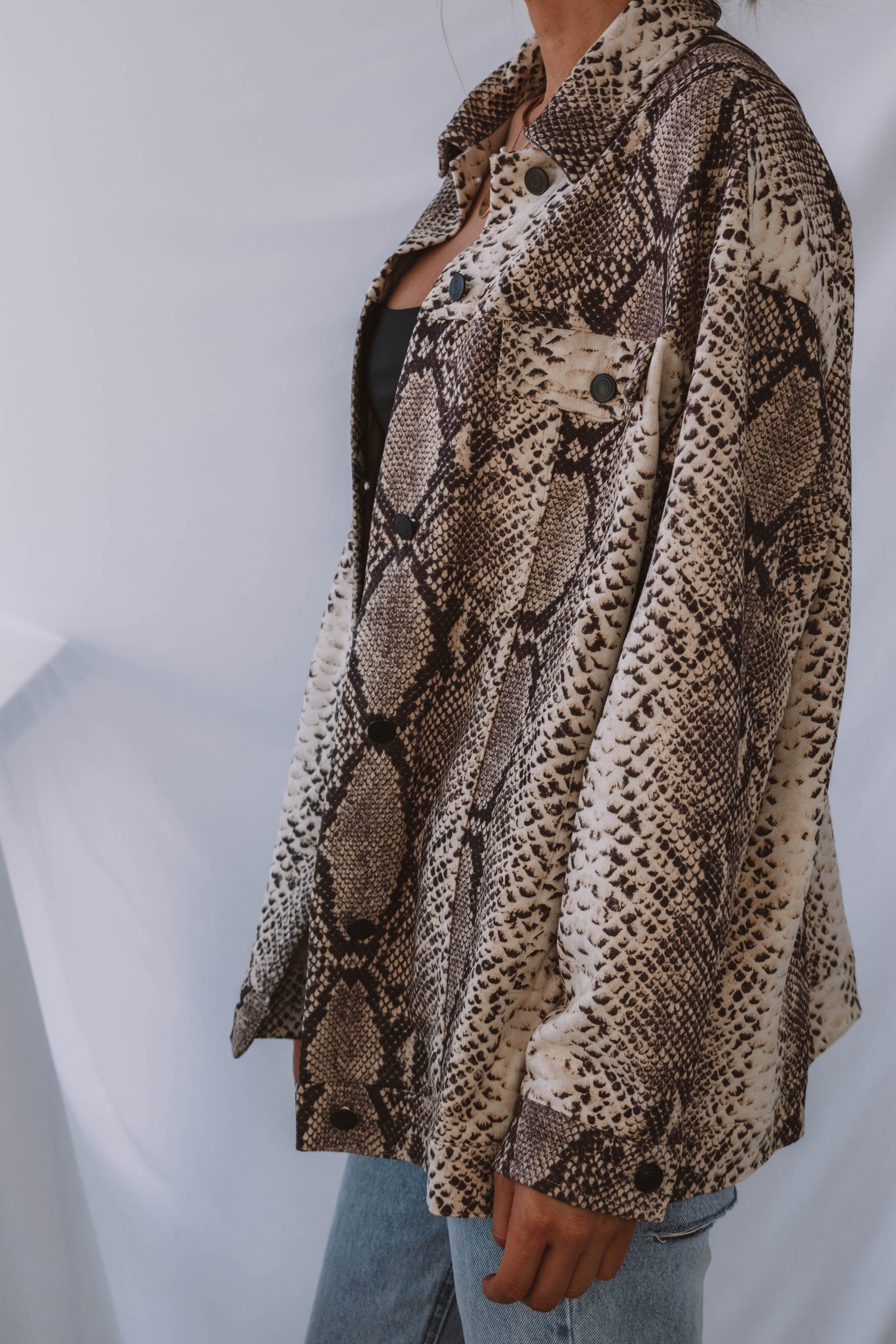 Parsons Snake Print Shacket