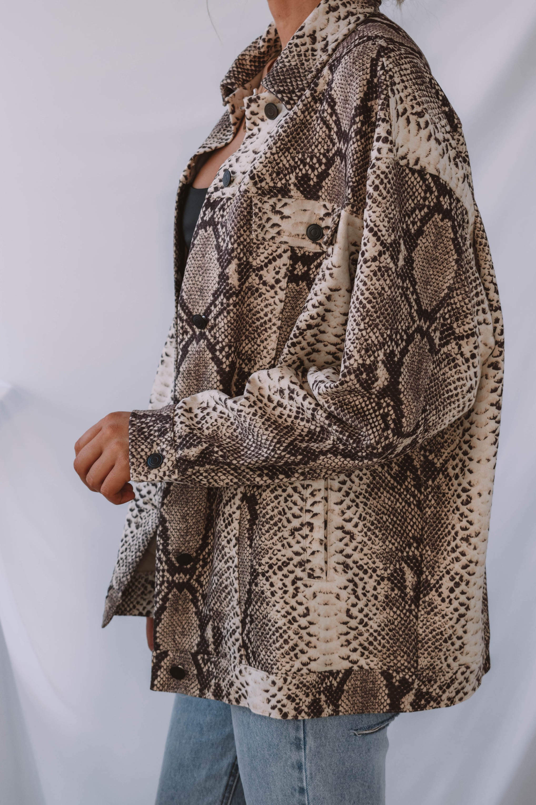 Parsons Snake Print Shacket
