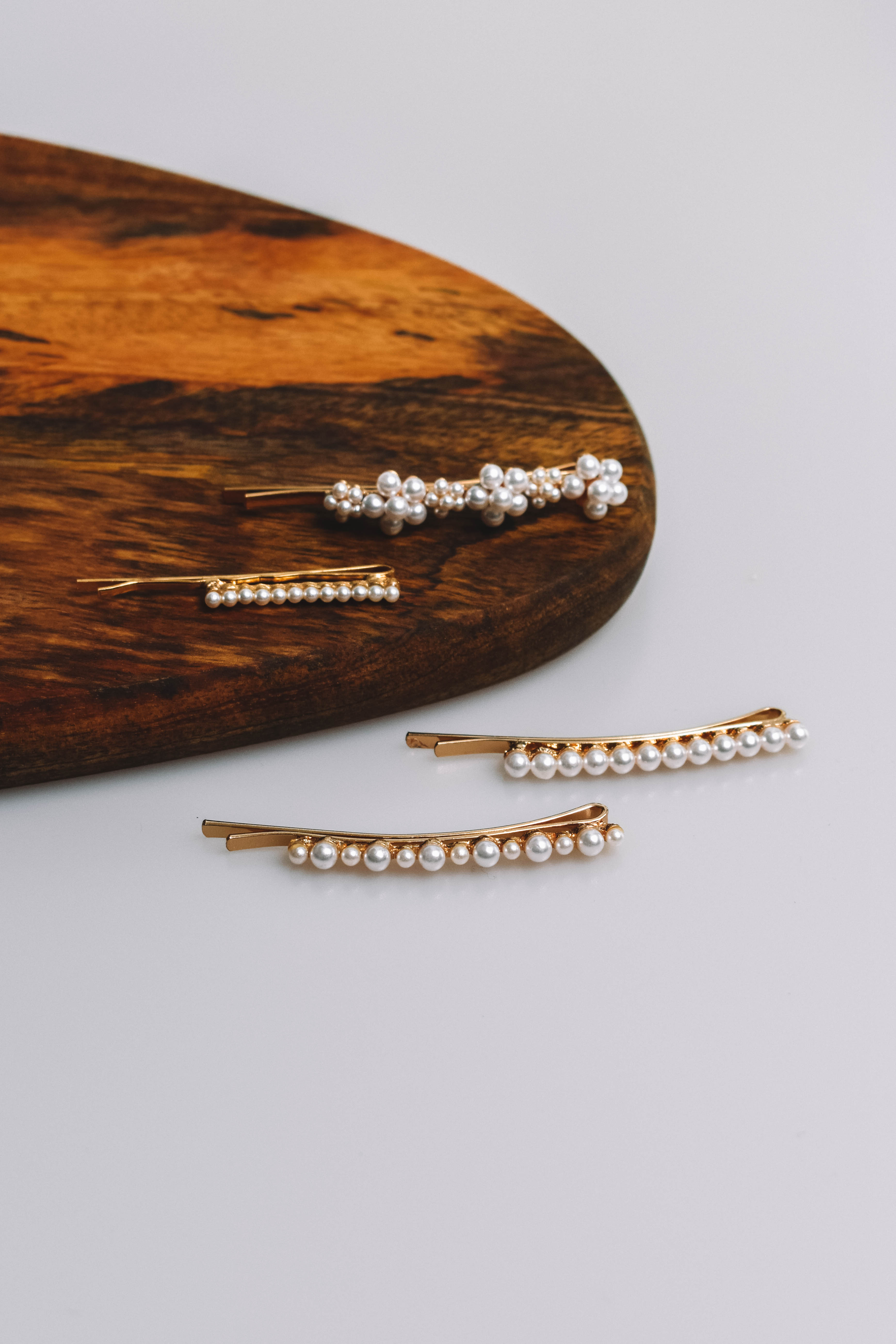 Gold + Pearl Hairpin Set