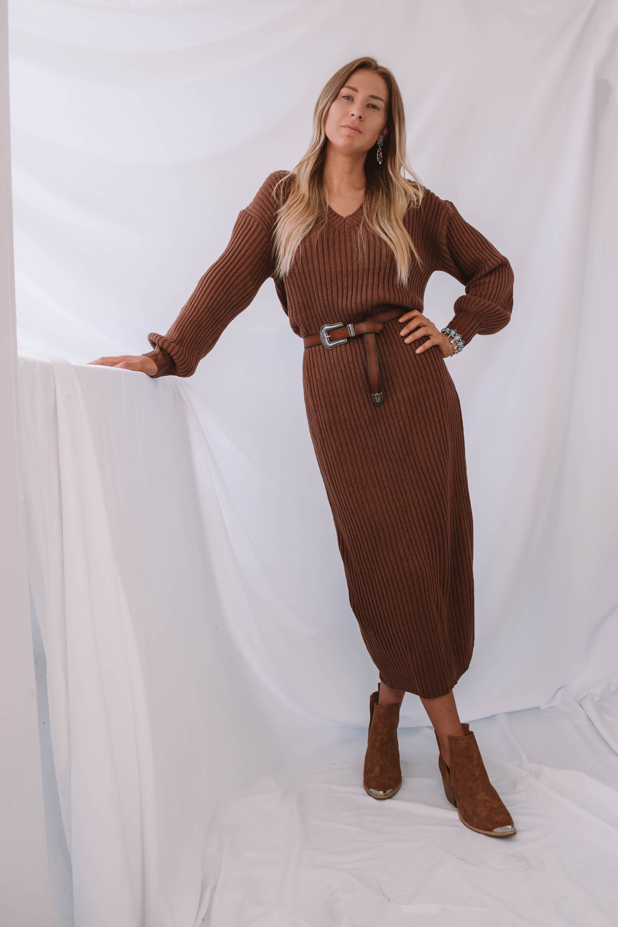 Gardiner V Neck Sweater Dress