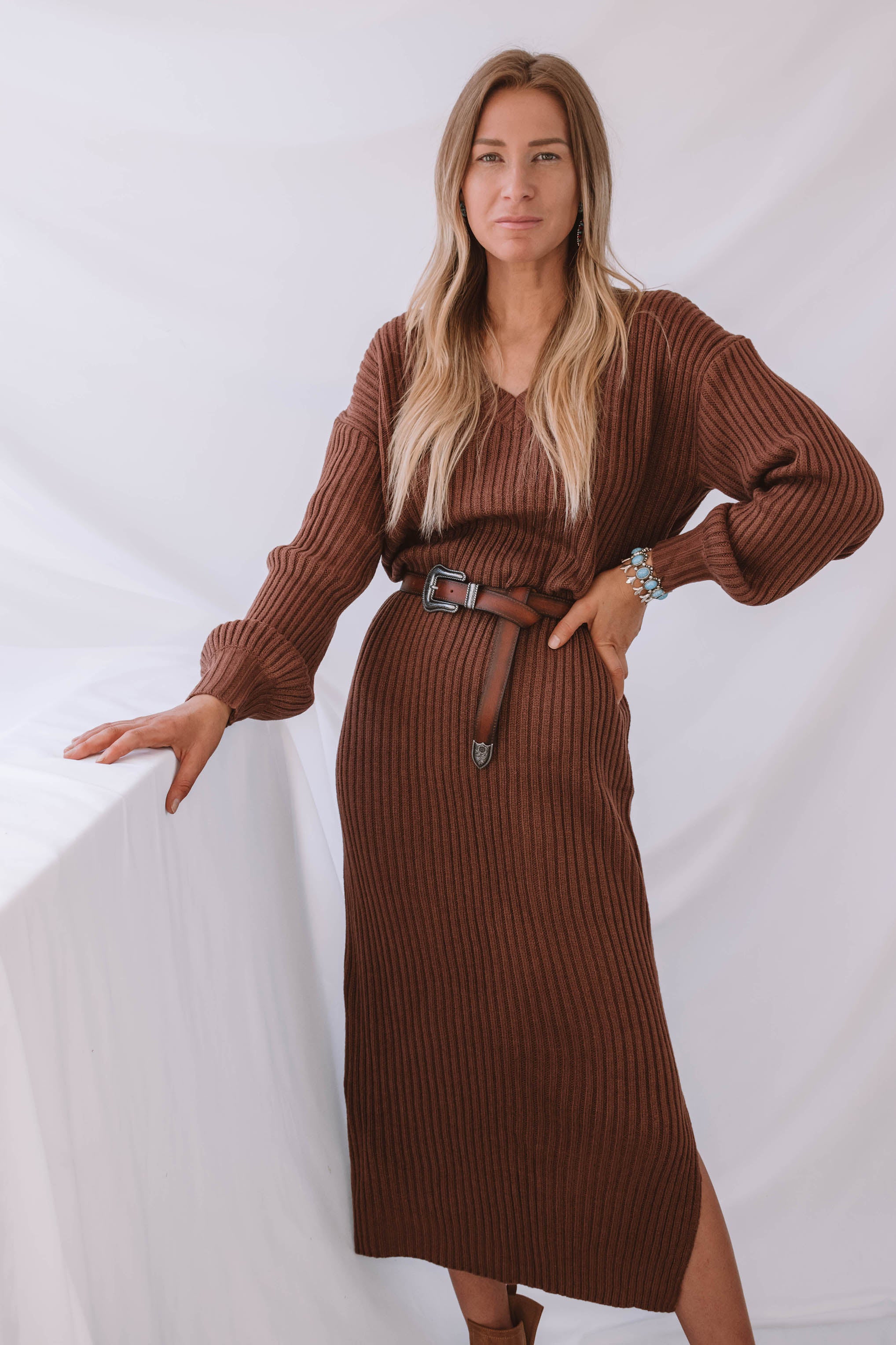 Gardiner V Neck Sweater Dress